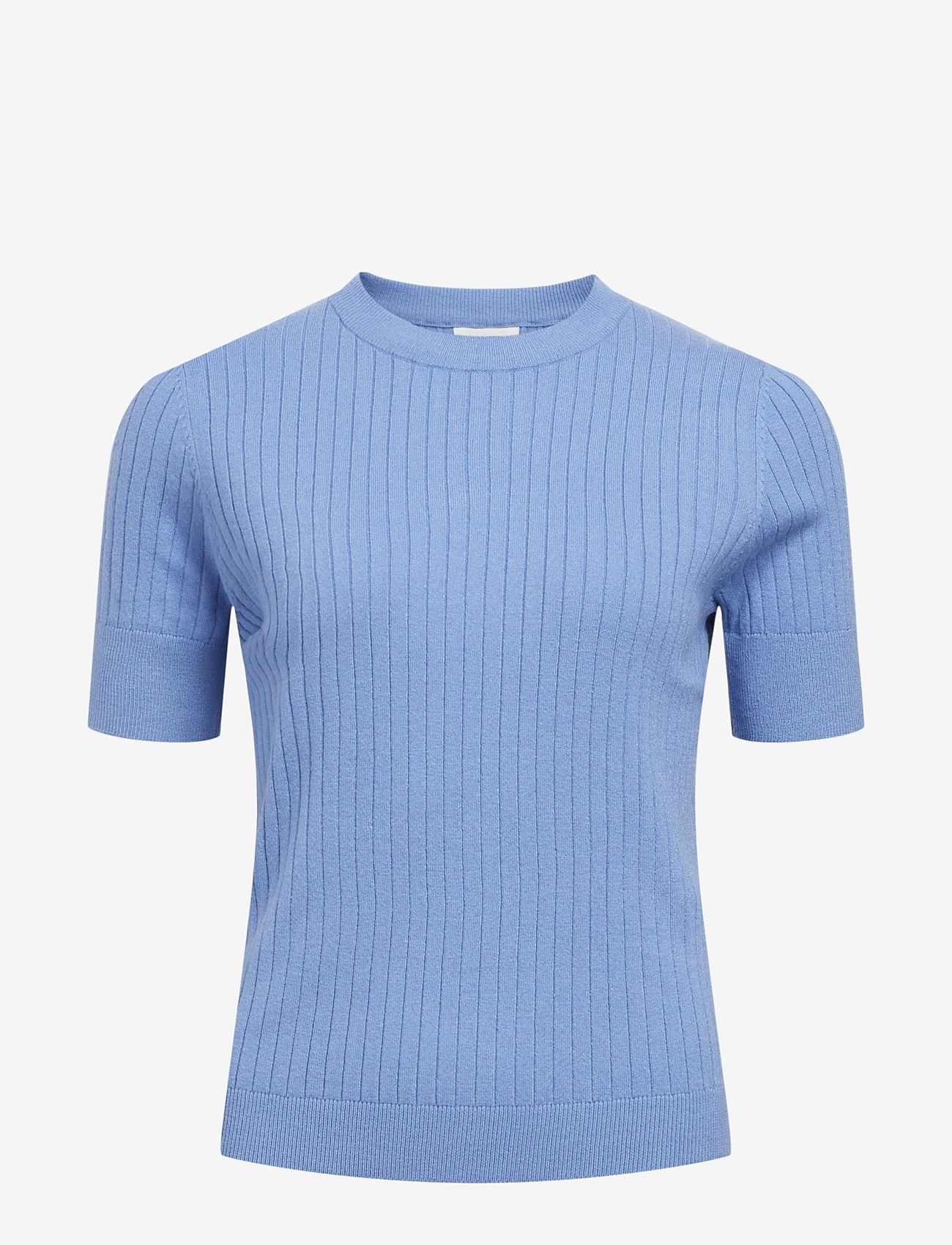 Object - OBJNOELLE S/S KNIT T-SHIRT NOOS - t-shirts - cornflower blue - 0