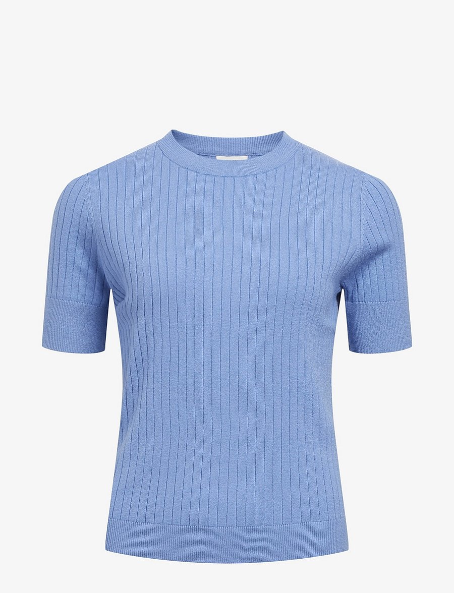 Object - OBJNOELLE S/S KNIT T-SHIRT NOOS - t-särgid - cornflower blue - 1