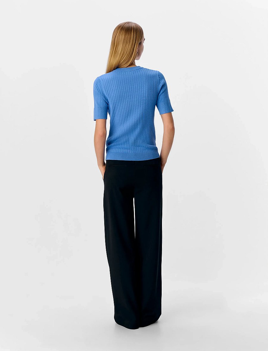 Object - OBJNOELLE S/S KNIT T-SHIRT NOOS - t-särgid - cornflower blue - 2