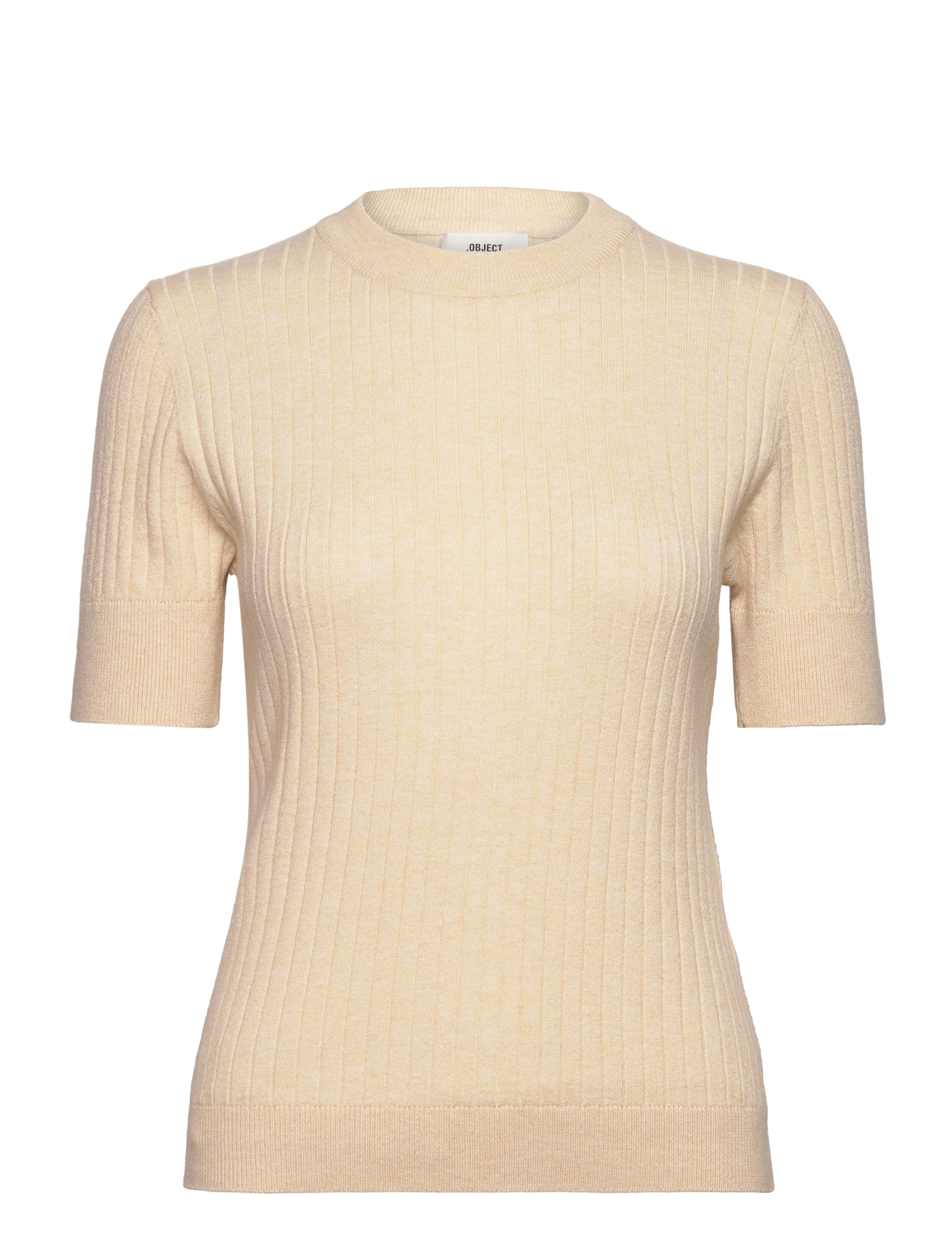 OBJECT Objnoelle S/S Knit T-Shirt Noos Beige - XS - Damen
