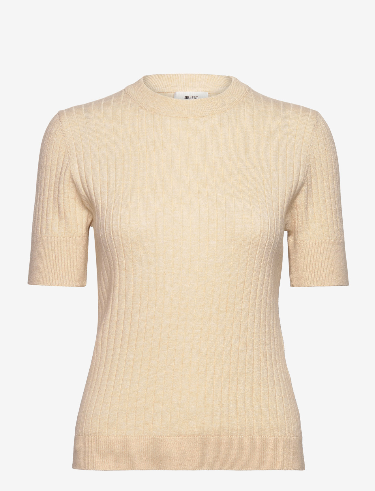 Object - OBJNOELLE S/S KNIT T-SHIRT NOOS - t-shirts - sandshell - 0