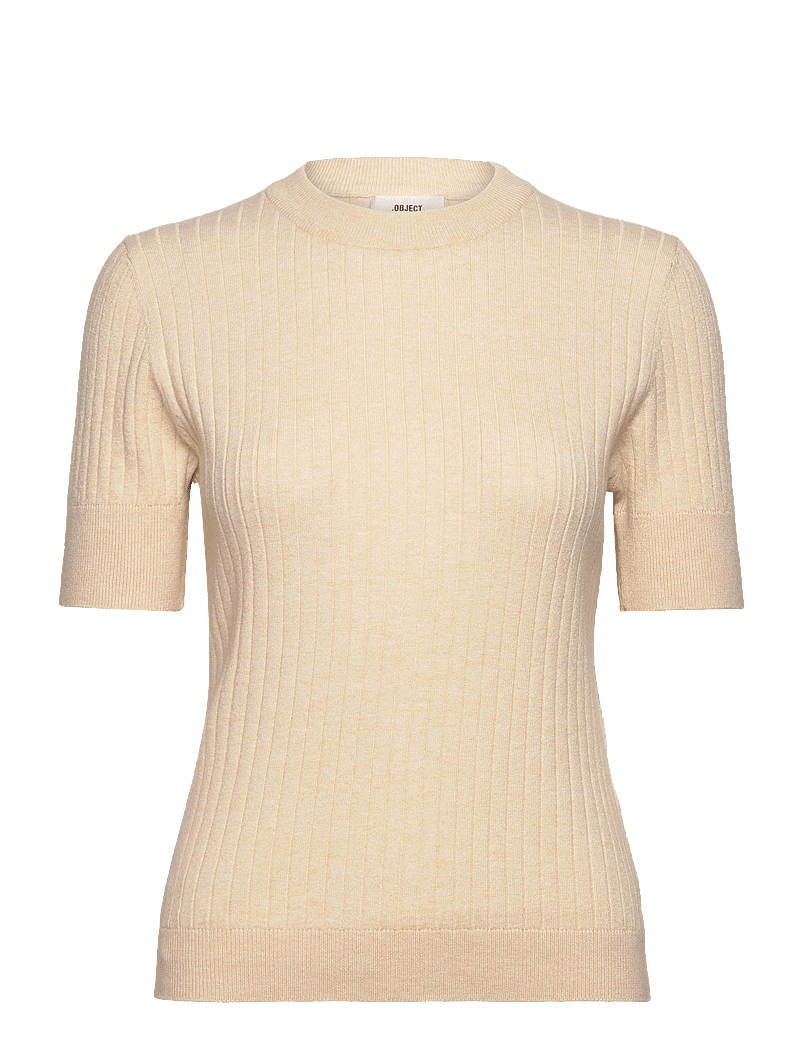 Object - OBJNOELLE S/S KNIT T-SHIRT NOOS - t-shirts - sandshell - 0