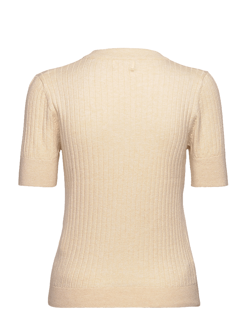 Object - OBJNOELLE S/S KNIT T-SHIRT NOOS - t-shirts - sandshell - 1