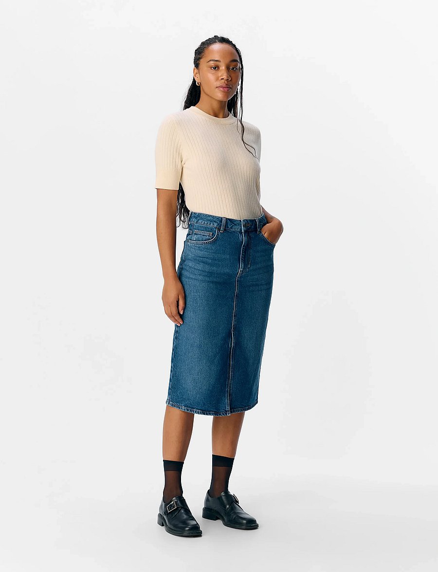 Object - OBJNOELLE S/S KNIT T-SHIRT NOOS - t-särgid - sandshell - 4