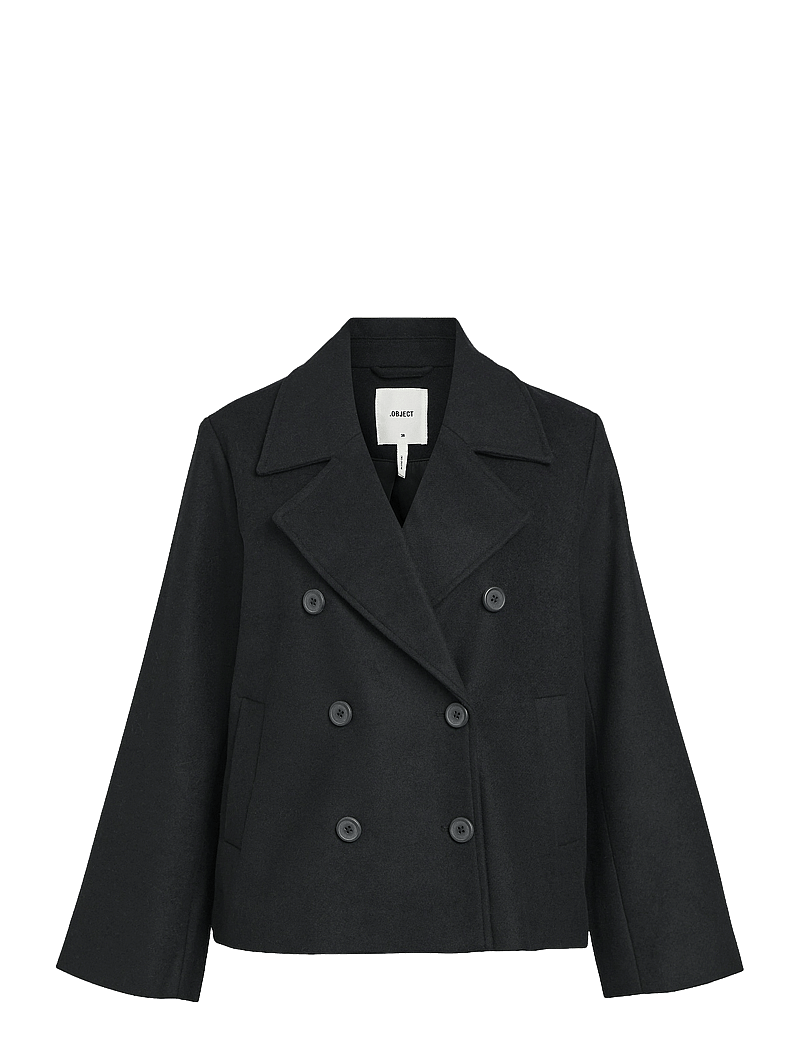 Object - OBJKEILY SHORT JACKET NOOS - wolljacken - black - 1