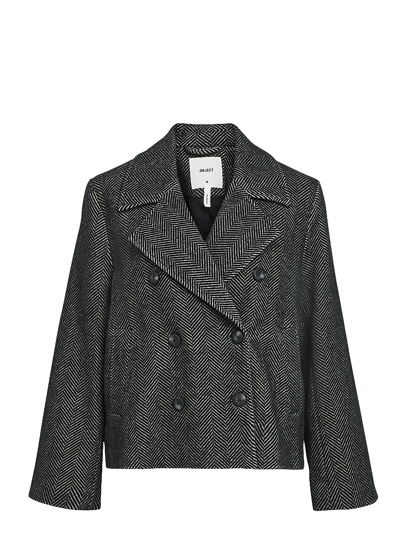 Object - OBJKEILY SHORT JACKET NOOS - uldjakker - medium grey melange - 1