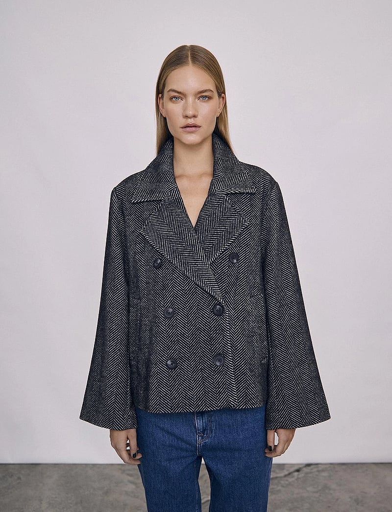 Object - OBJKEILY SHORT JACKET NOOS - uldjakker - medium grey melange - 0