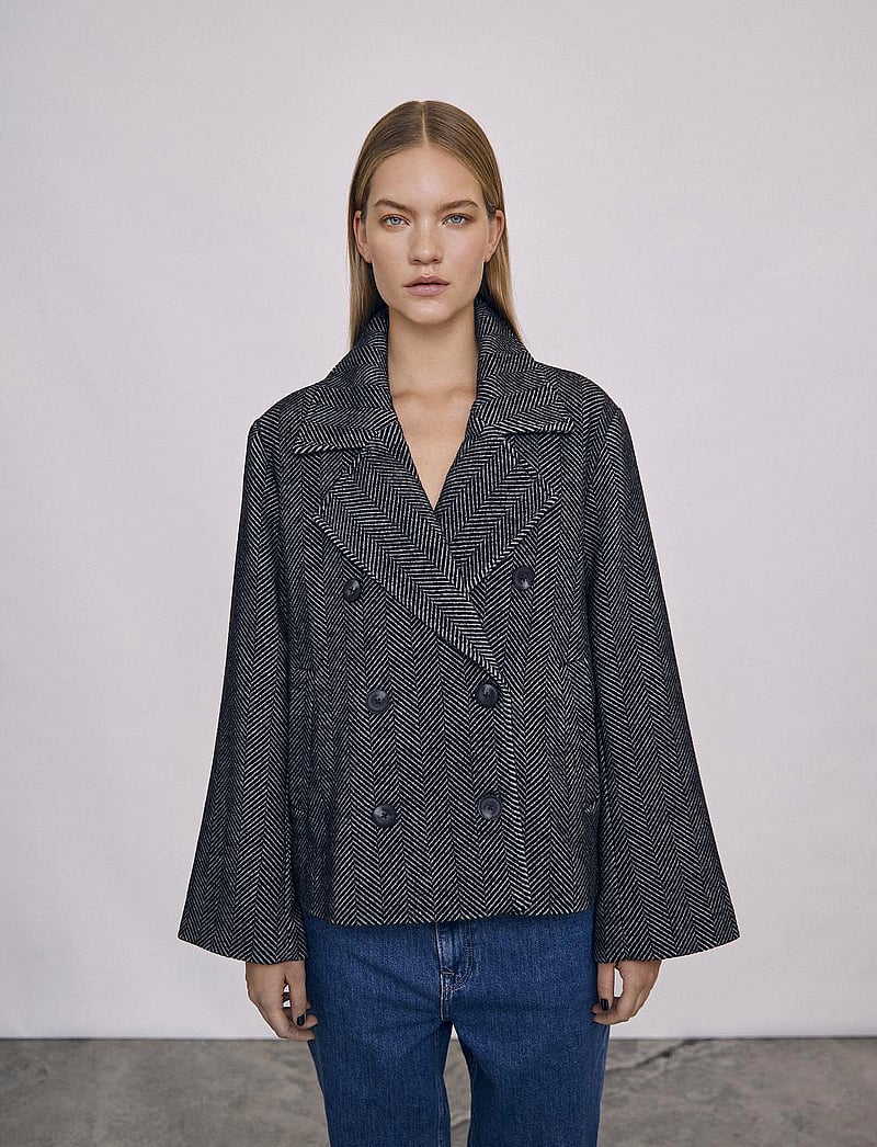 Object - OBJKEILY SHORT JACKET NOOS - uldjakker - medium grey melange - 2