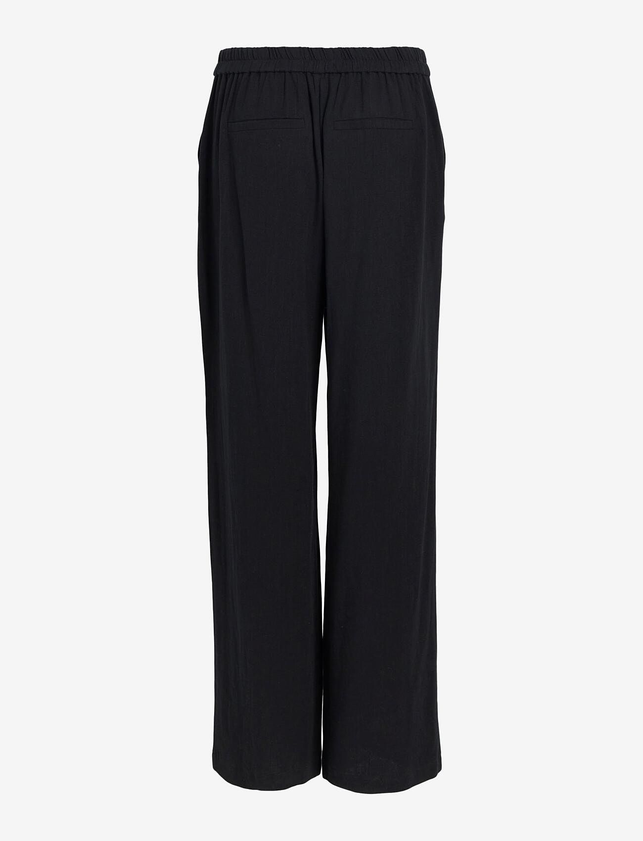 Object - OBJSANNE ALINE WIDE PANT NOOS - hosen mit weitem bein - black - 1