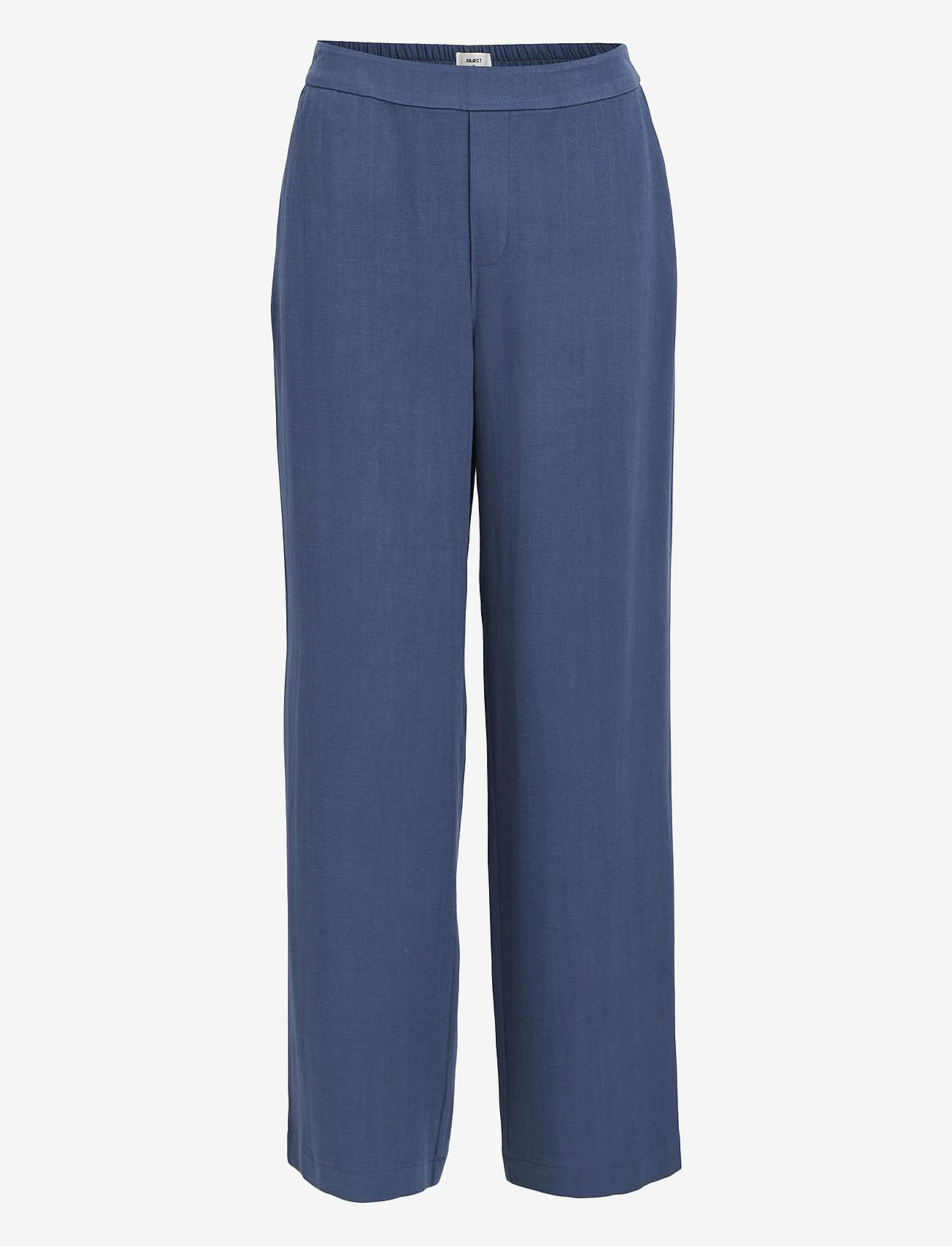 Object - OBJSANNE ALINE WIDE PANT NOOS - hosen mit weitem bein - dark denim - 1