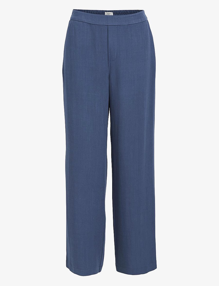 Object - OBJSANNE ALINE WIDE PANT NOOS - hosen mit weitem bein - dark denim - 1