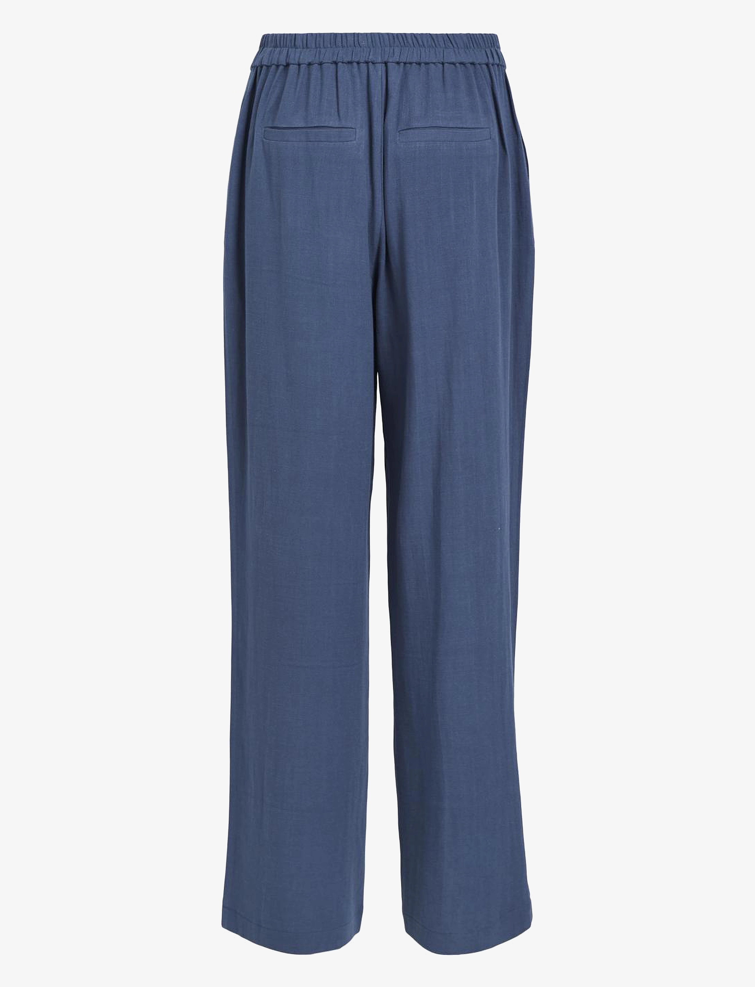 Object - OBJSANNE ALINE WIDE PANT NOOS - hosen mit weitem bein - dark denim - 2