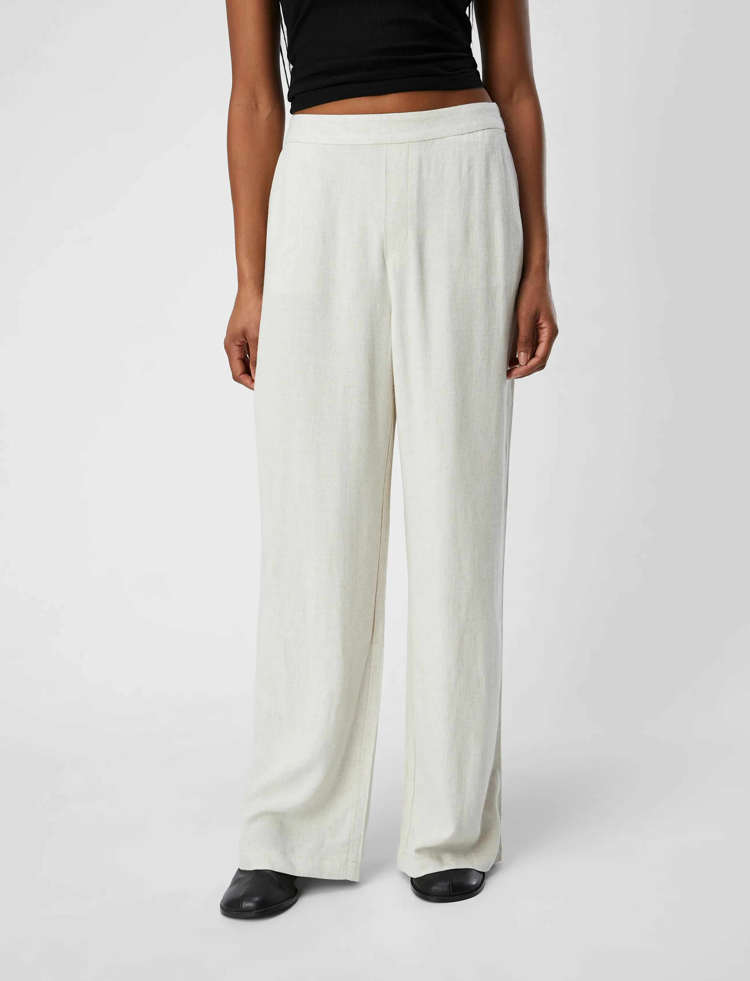 Object Objsanne Aline Wide Pant Noos, Kvinder, Vide Ben Bukser, Cream, Str: 42