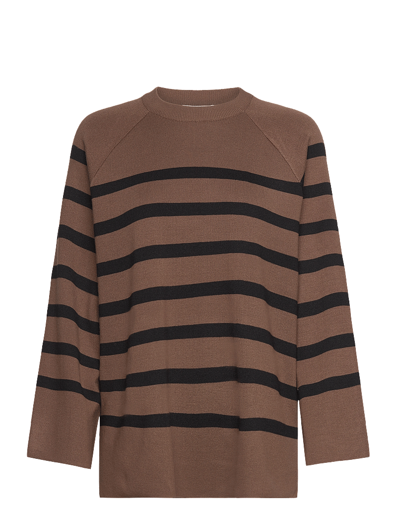 Object - OBJESTER LS KNIT TOP NOOS - swetry - dark earth - 1