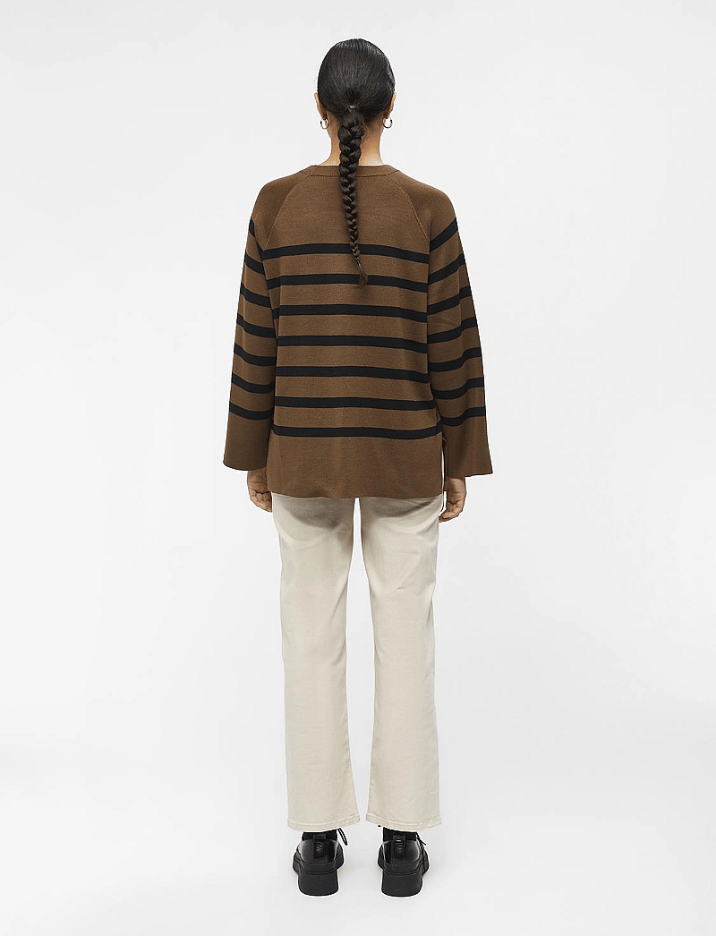 Object - OBJESTER LS KNIT TOP NOOS - swetry - dark earth - 3