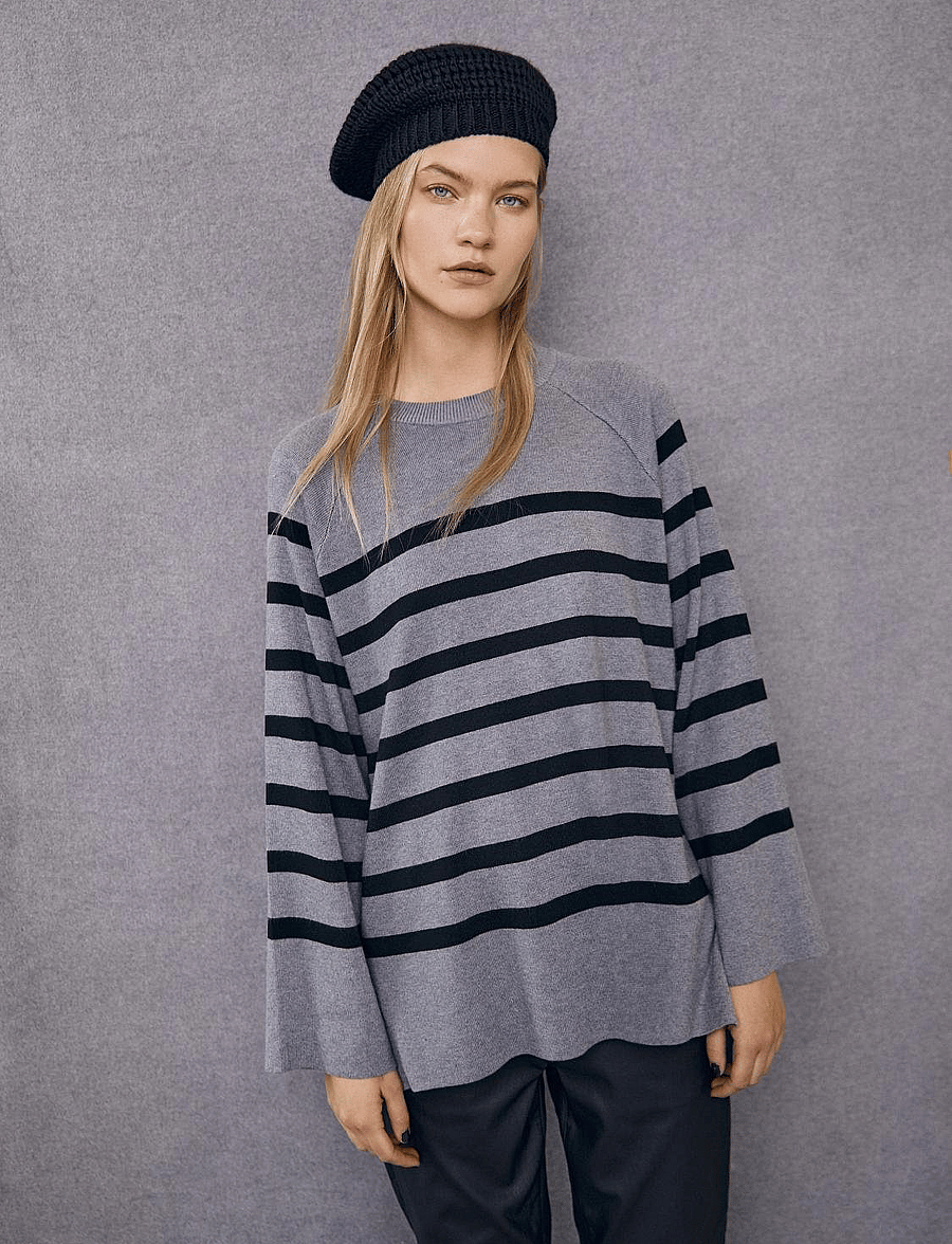 Object - OBJESTER LS KNIT TOP NOOS - megztiniai - medium grey melange - 0
