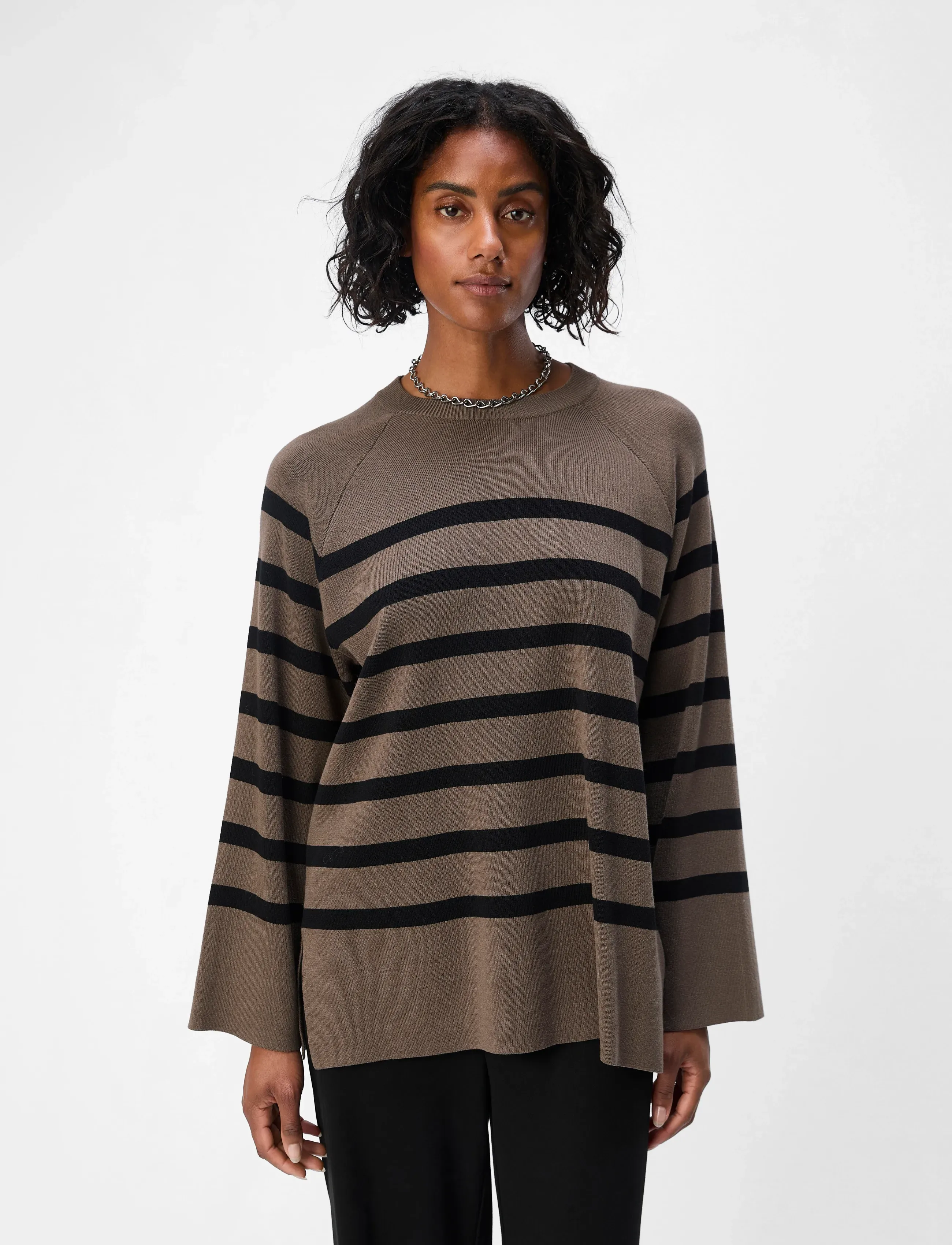 Object Objester Ls Knit Top Noos, S, Knitwear, Braun - Jumpers, Frauen