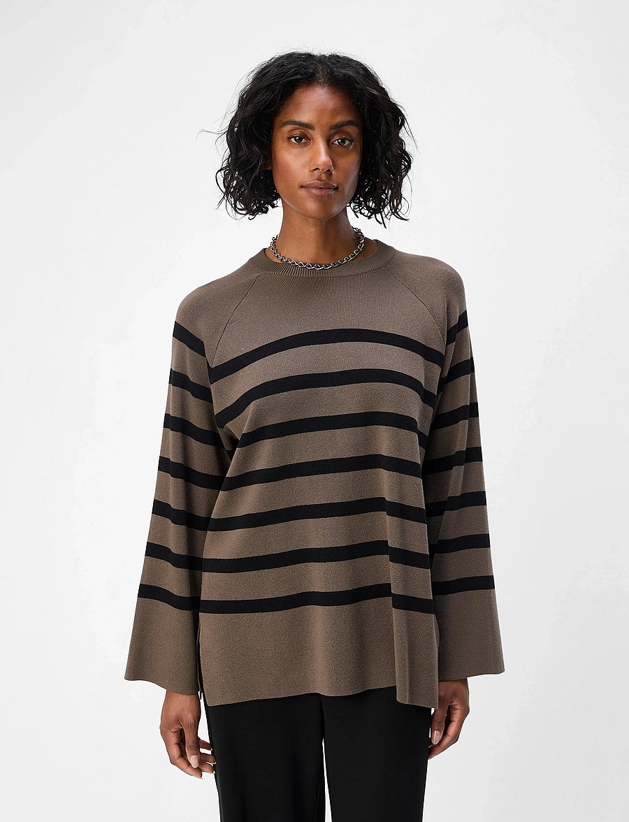 Object - OBJESTER LS KNIT TOP NOOS - stickade tröjor - morel - 0