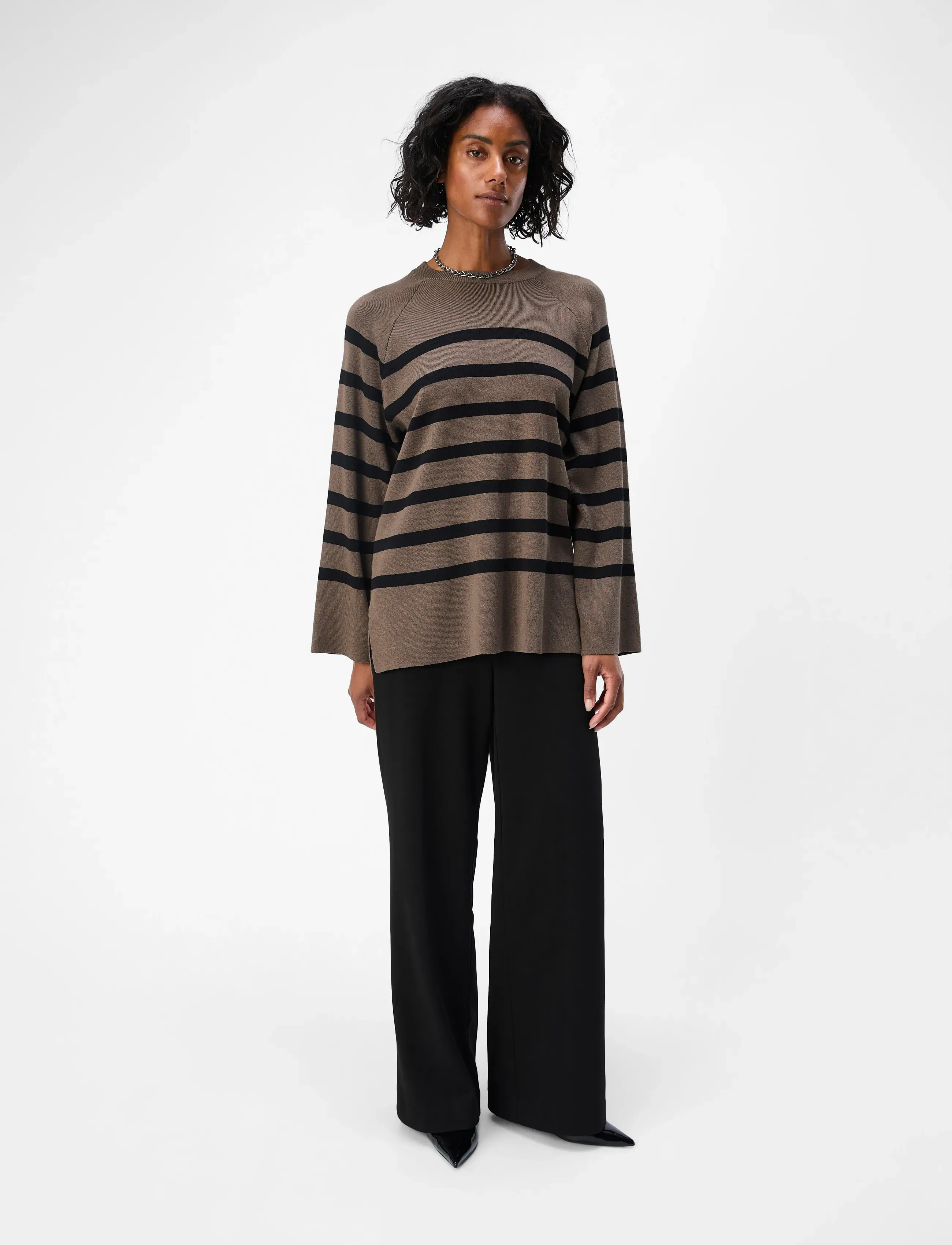 Object - OBJESTER LS KNIT TOP NOOS - tröjor - morel - 4