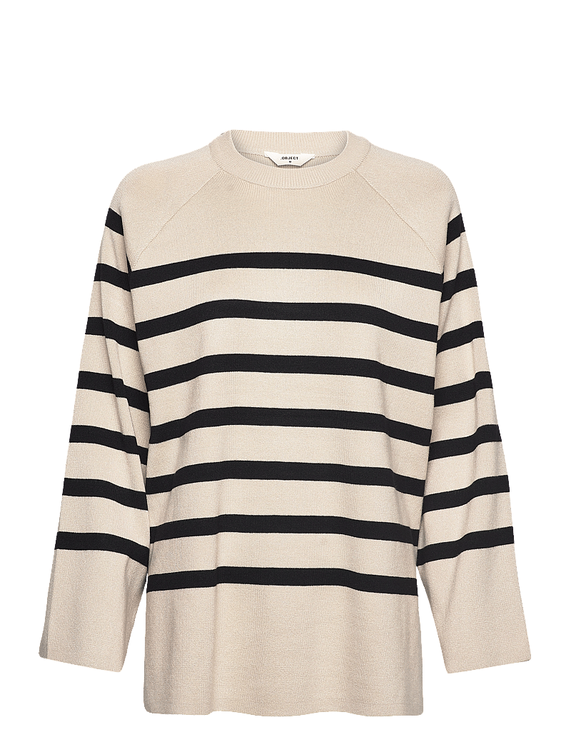 Object - OBJESTER LS KNIT TOP NOOS - pullover - sandshell - 1