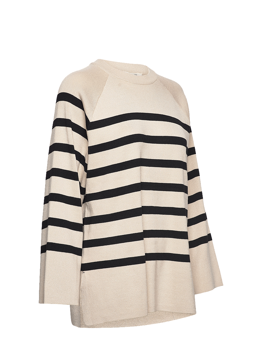 Object - OBJESTER LS KNIT TOP NOOS - stickade tröjor - sandshell - 4