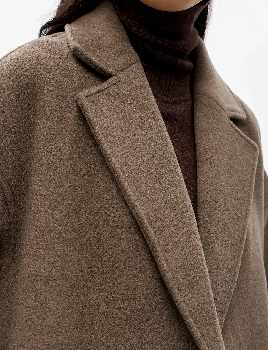 Object - OBJCLARA OVERSIZE COAT A REP - mantlid - morel - 4