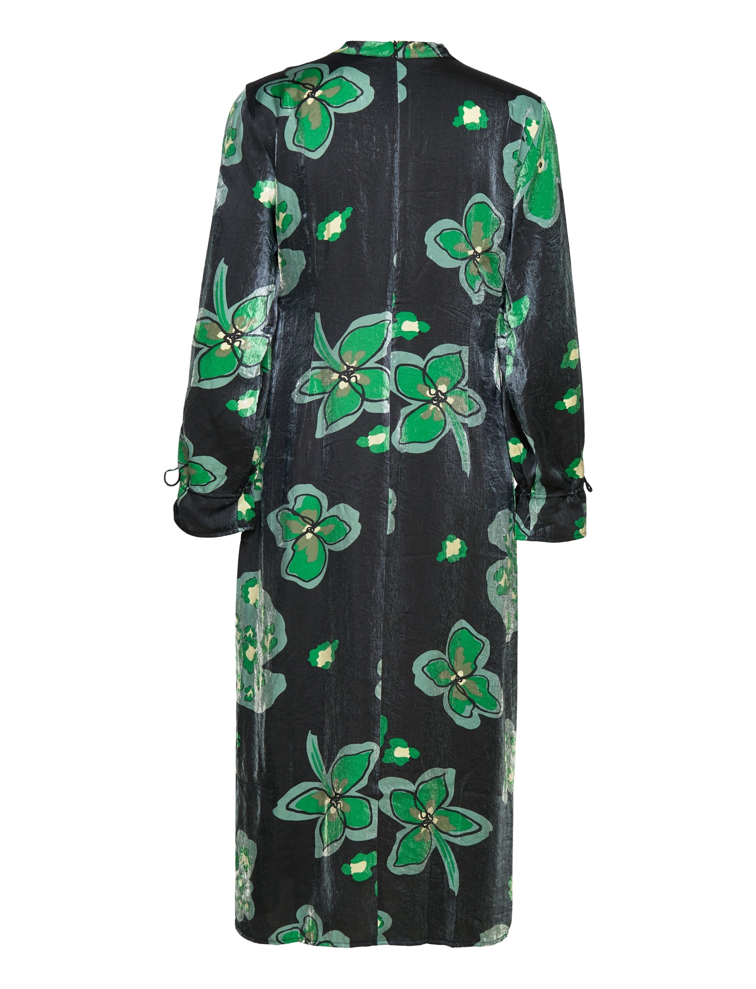 Object - OBJFLORA L/S LONG DRESS 125 - midiklänningar - black - 2