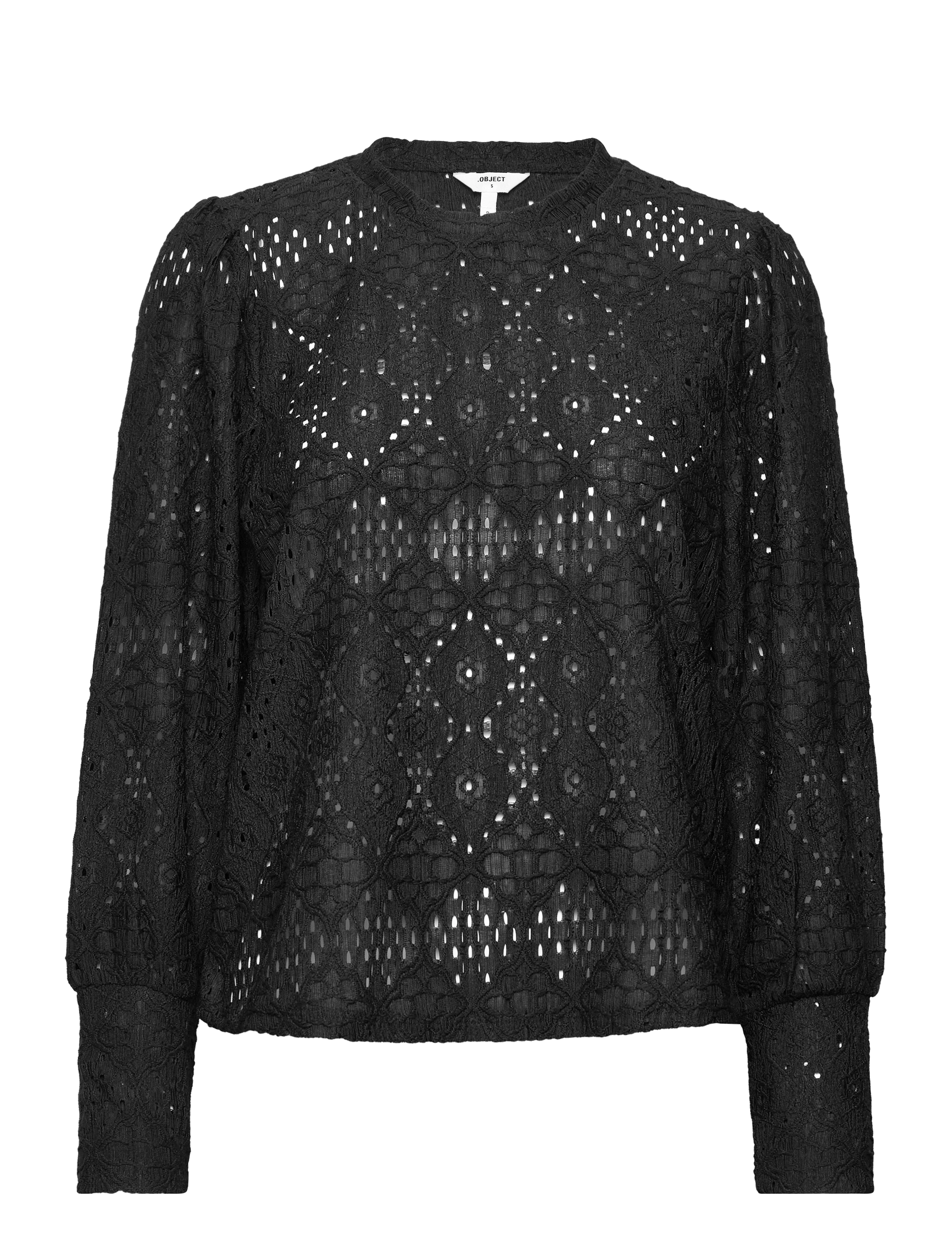 Object OBJFEODORA L/S TOP NOOS - Pluusid ja särgid - BLACK / black