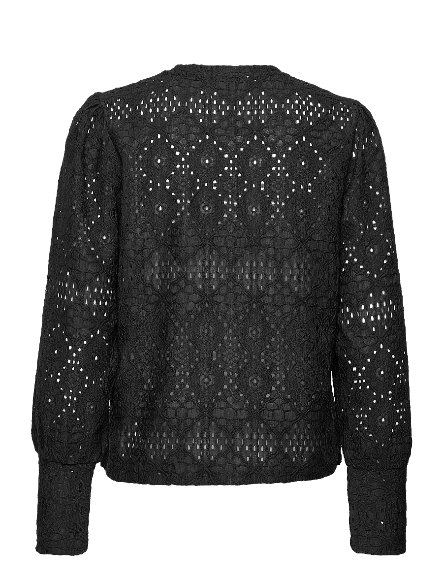 Object - OBJFEODORA L/S TOP NOOS - pikkade varrukatega pluusid - black - 2