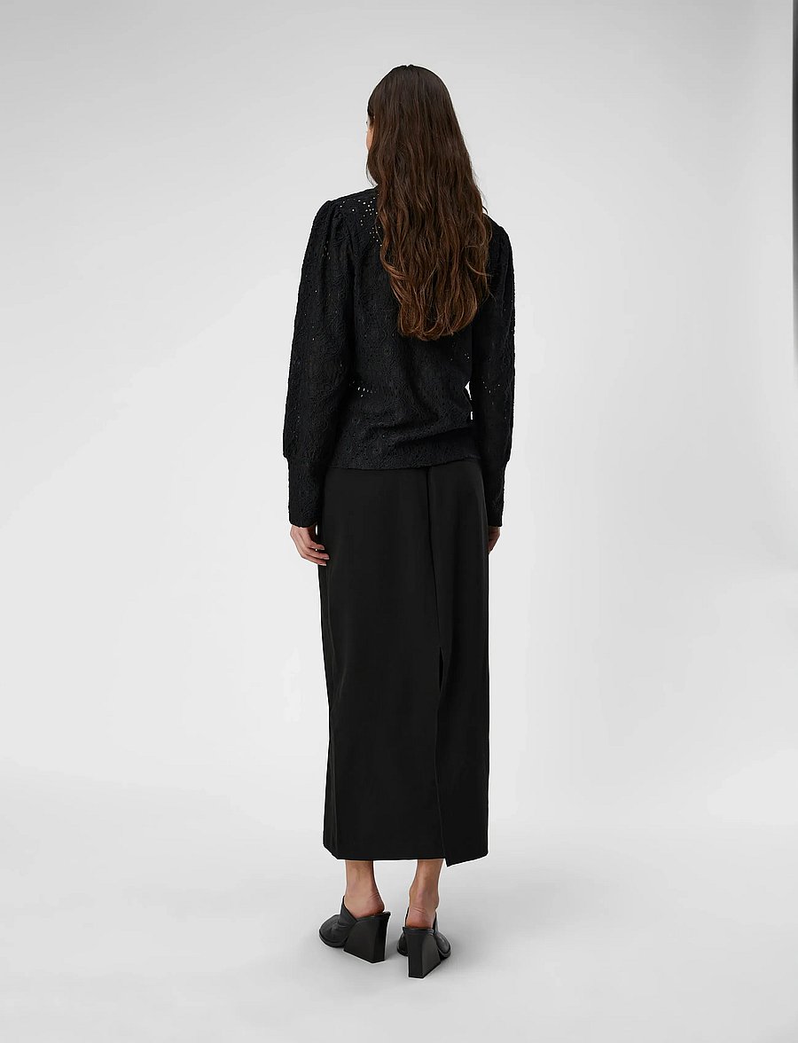 Object - OBJFEODORA L/S TOP NOOS - pikkade varrukatega pluusid - black - 3
