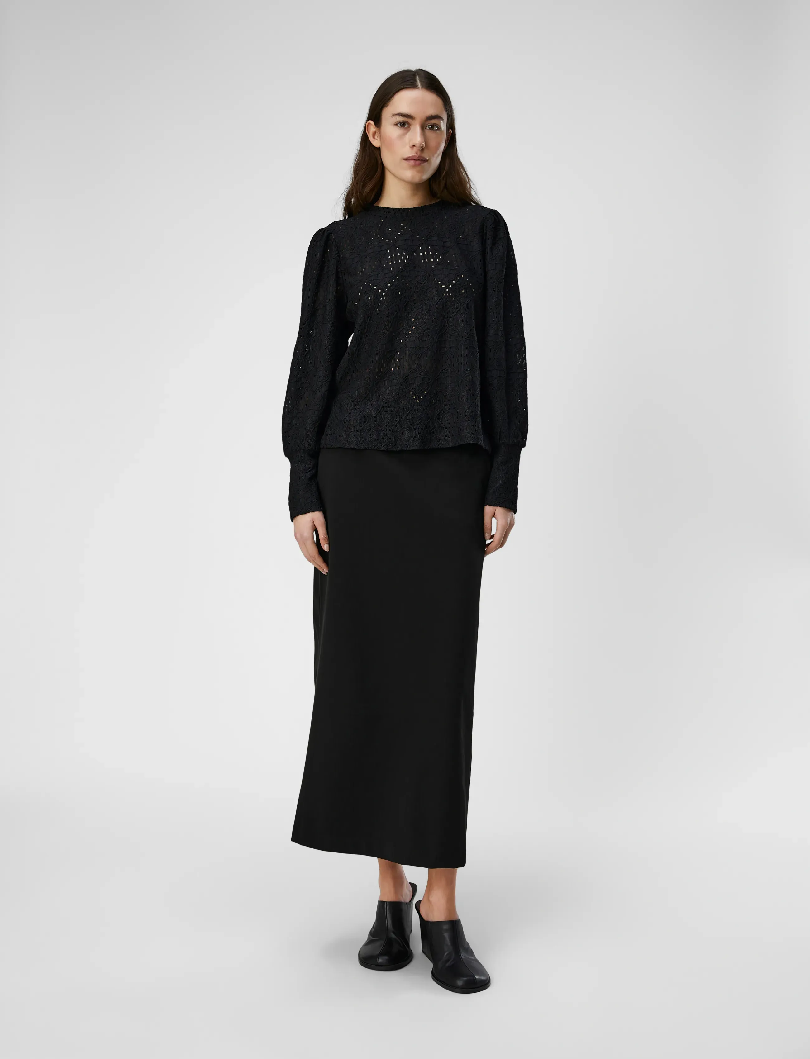 Object - OBJFEODORA L/S TOP NOOS - langærmede bluser - black - 4