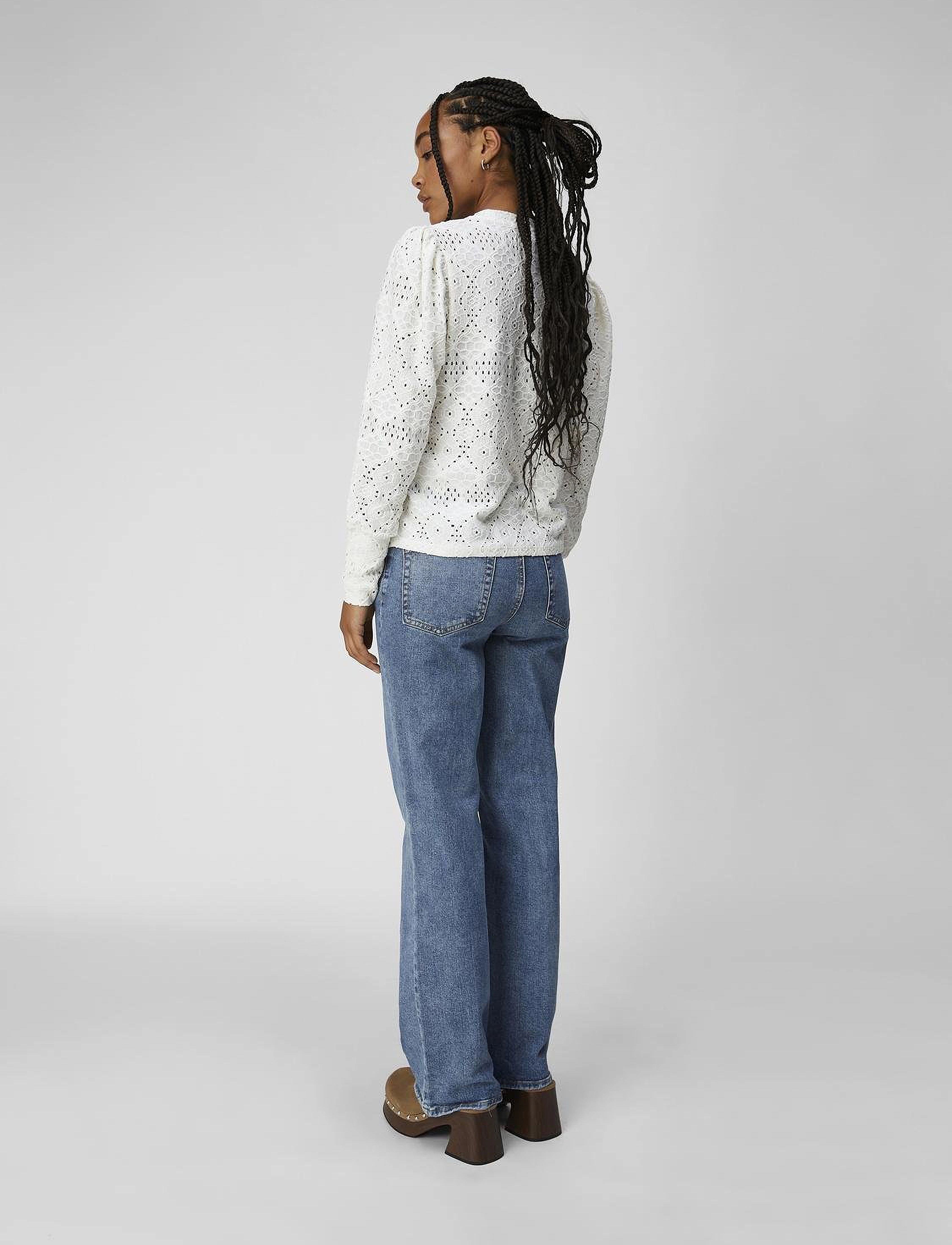 Object - OBJFEODORA L/S TOP NOOS - langärmlige blusen - cloud dancer - 3