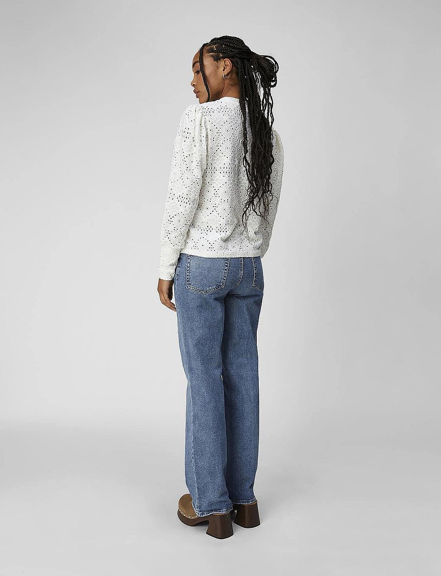 Object - OBJFEODORA L/S TOP NOOS - langärmelige blusen - cloud dancer - 3