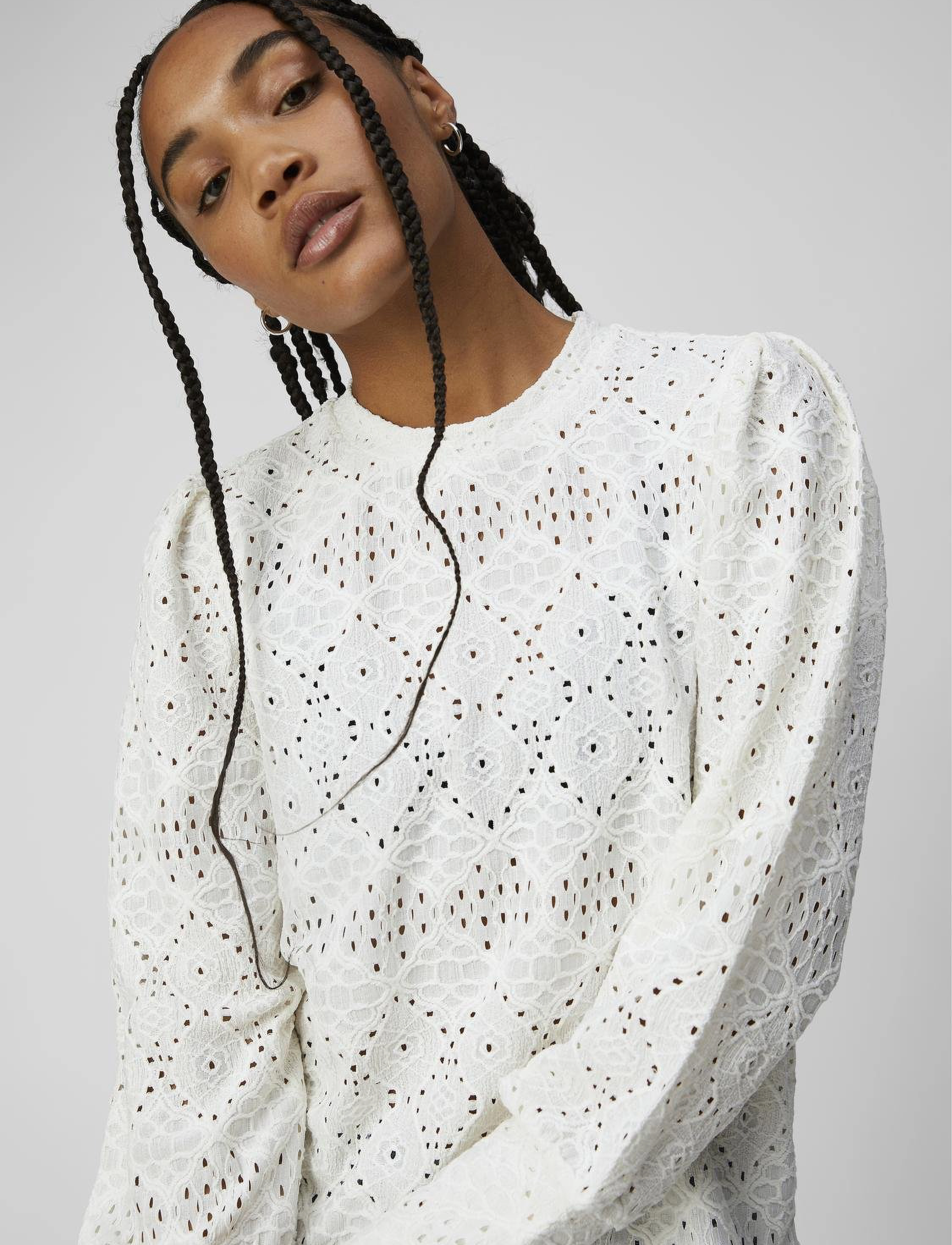 Object - OBJFEODORA L/S TOP NOOS - langärmlige blusen - cloud dancer - 5