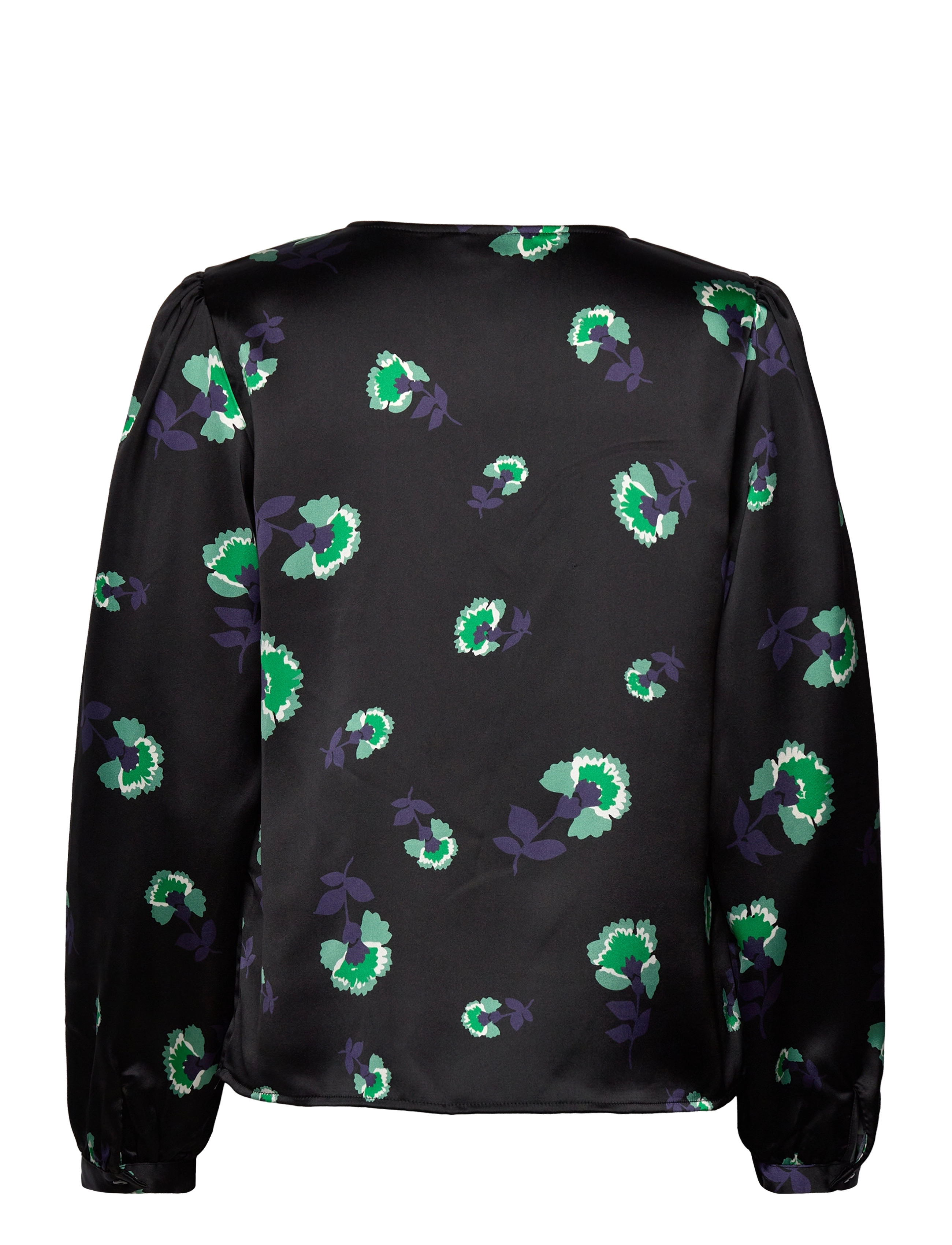 Object - OBJAGAFIA L/S TOP 125 - long-sleeved blouses - black - 1
