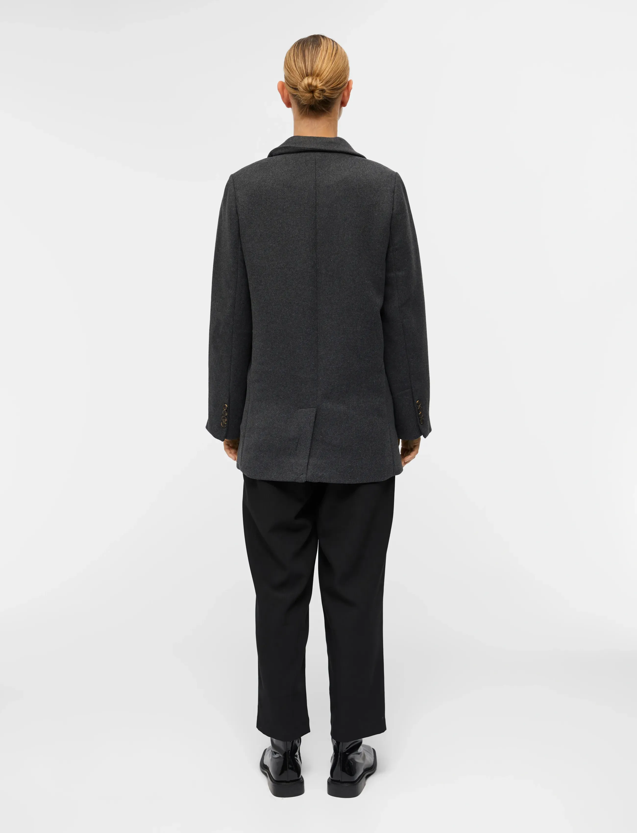 Object - OBJBLAZA LE JACKET NOOS - wool coats - dark grey melange - 3