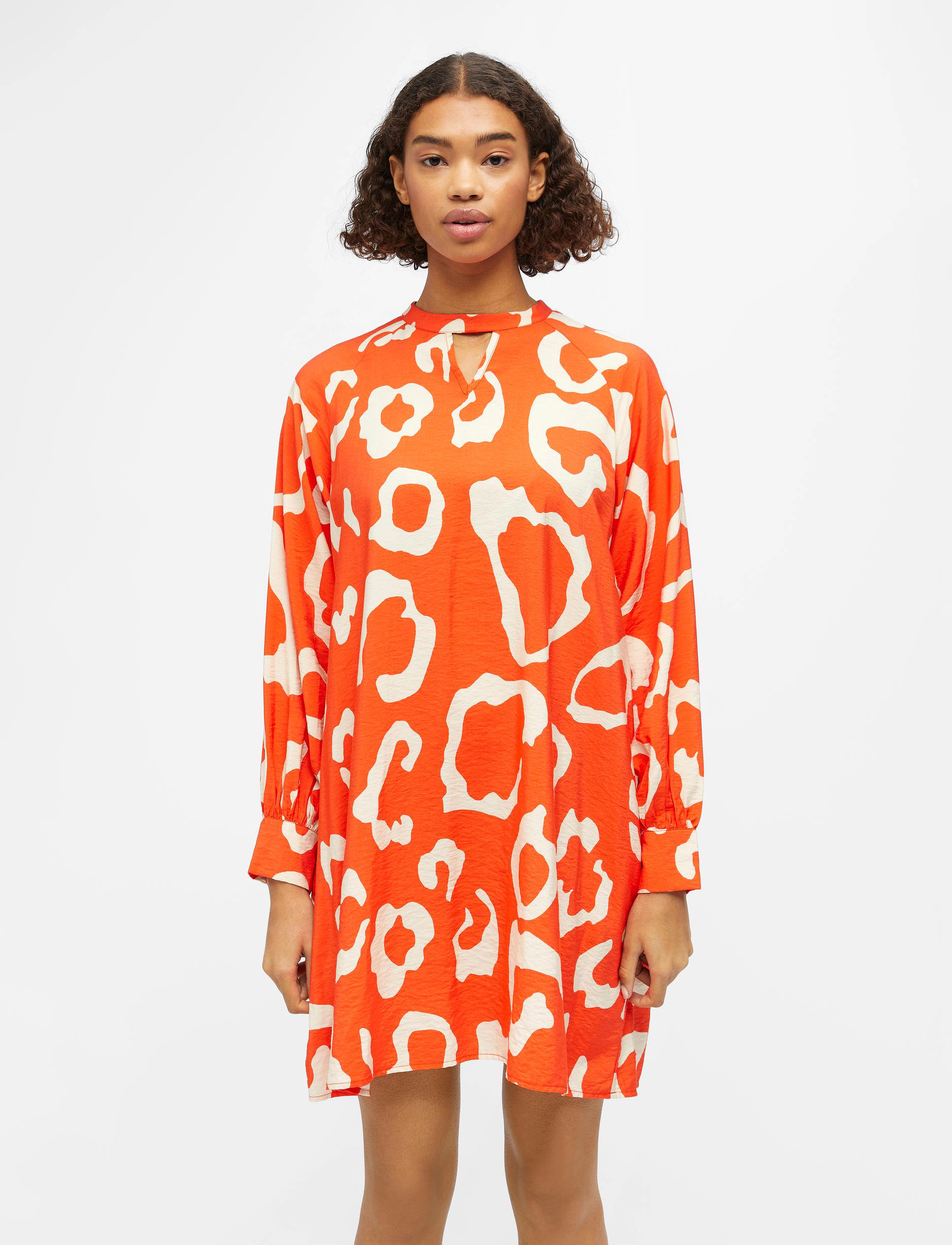 Object OBJJACIRA L/S SHORT DRESS 126 - Kjoler - HOT CORAL / coral