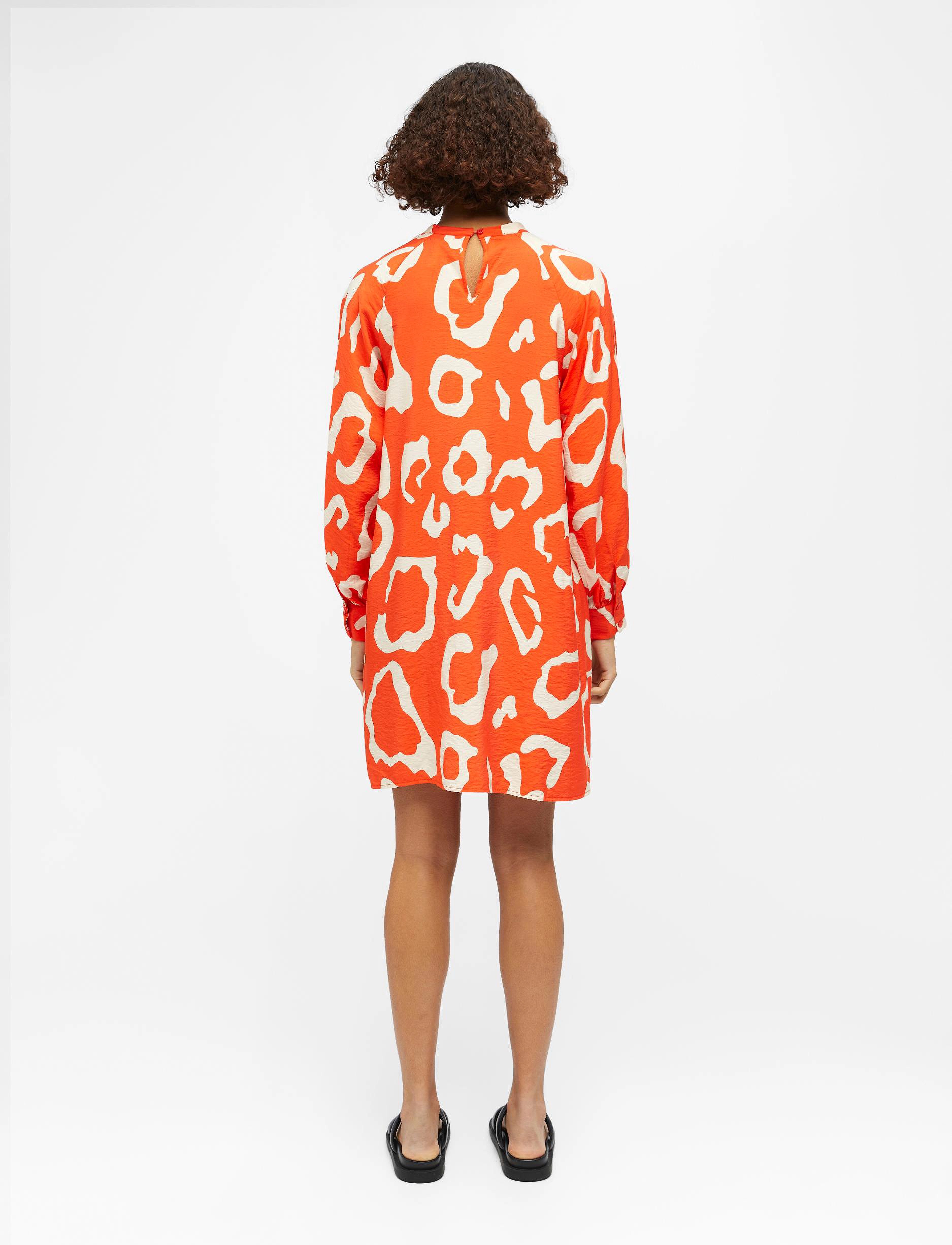 Object - OBJJACIRA L/S SHORT DRESS 126 - korte kjoler - hot coral - 2