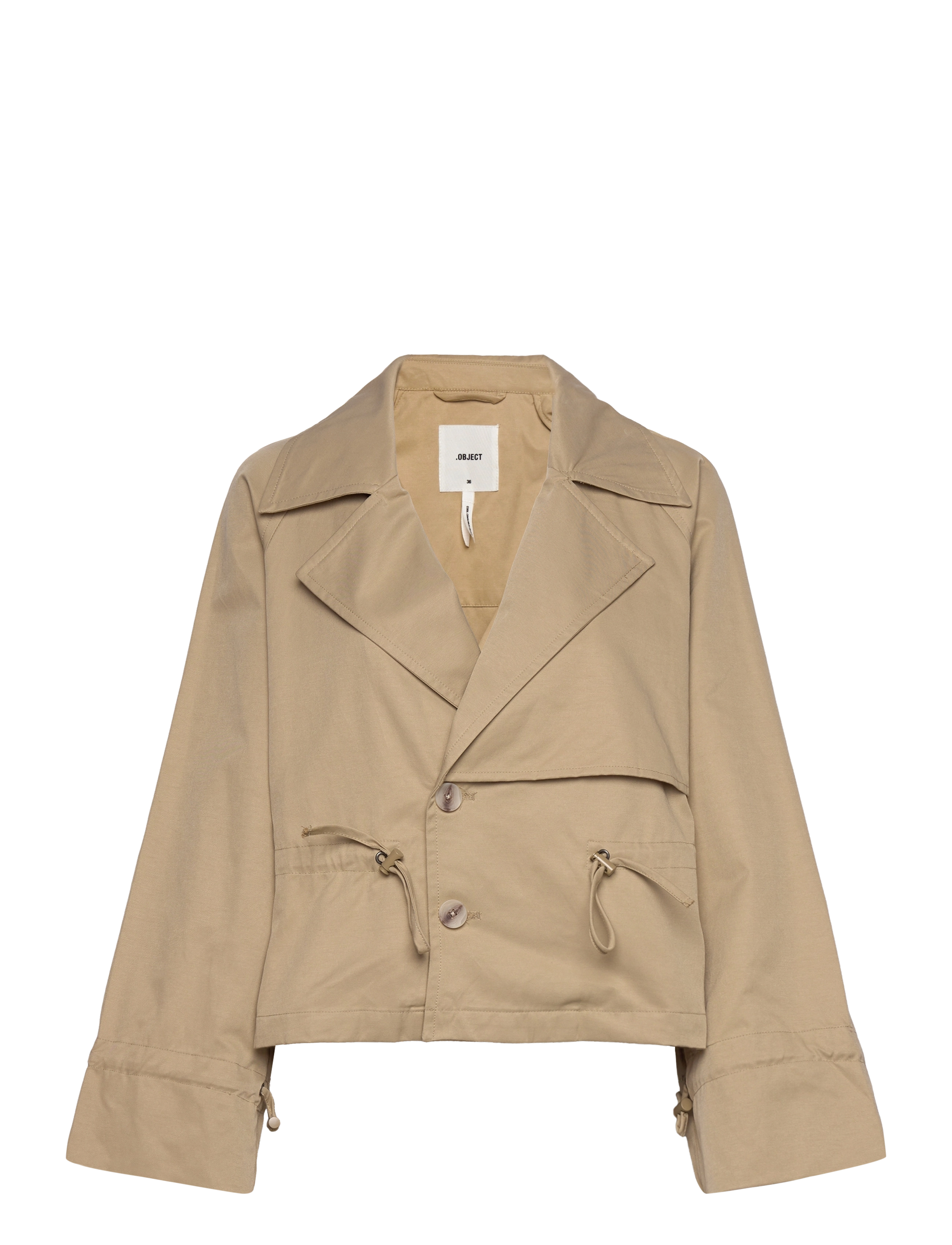Object OBJMAGDA L/S JACKET REP - Kleidung - HUMUS / white