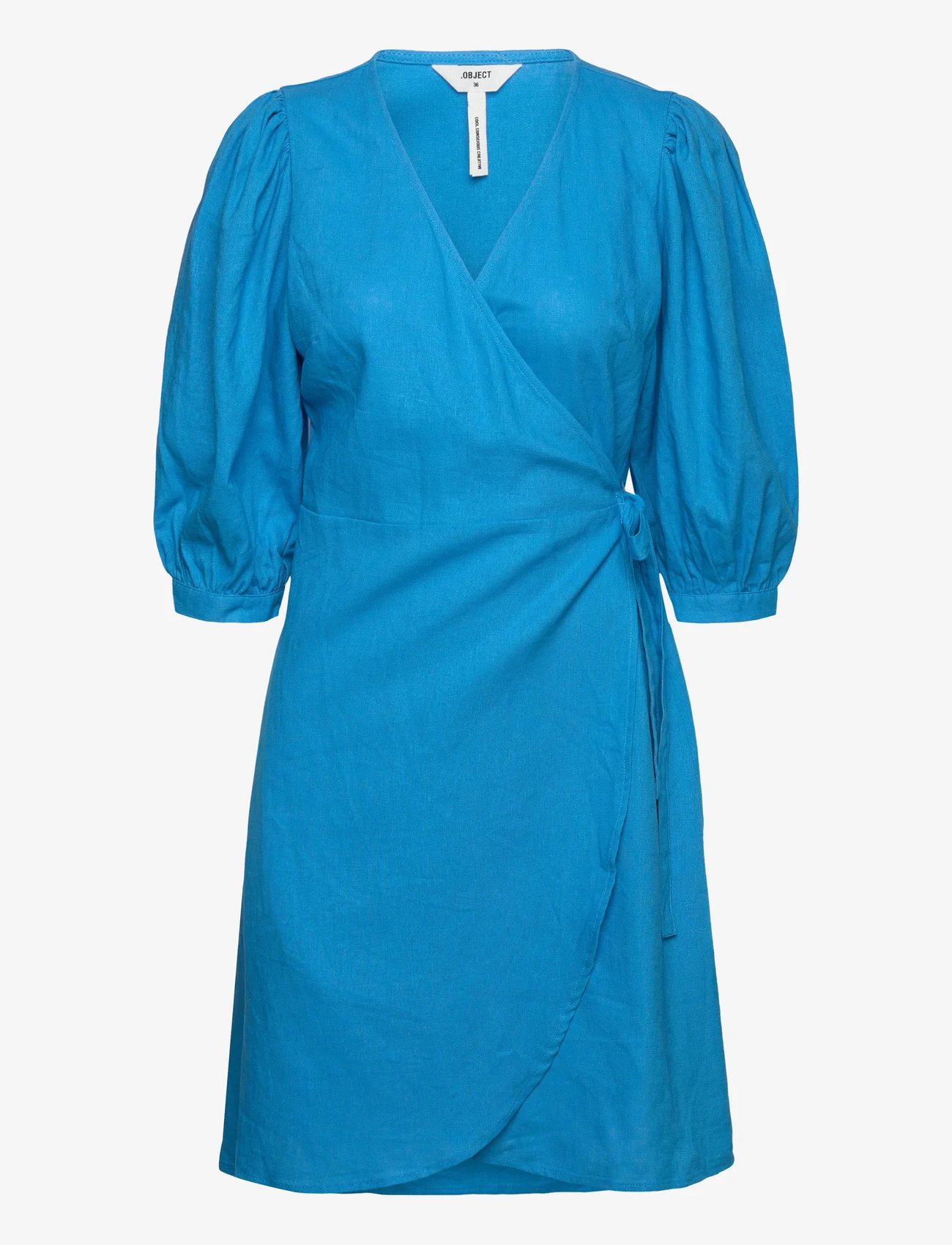 Object - OBJCHRISTINA 3/4 DRESS 126 - slå-om-kjoler - swedish blue - 0