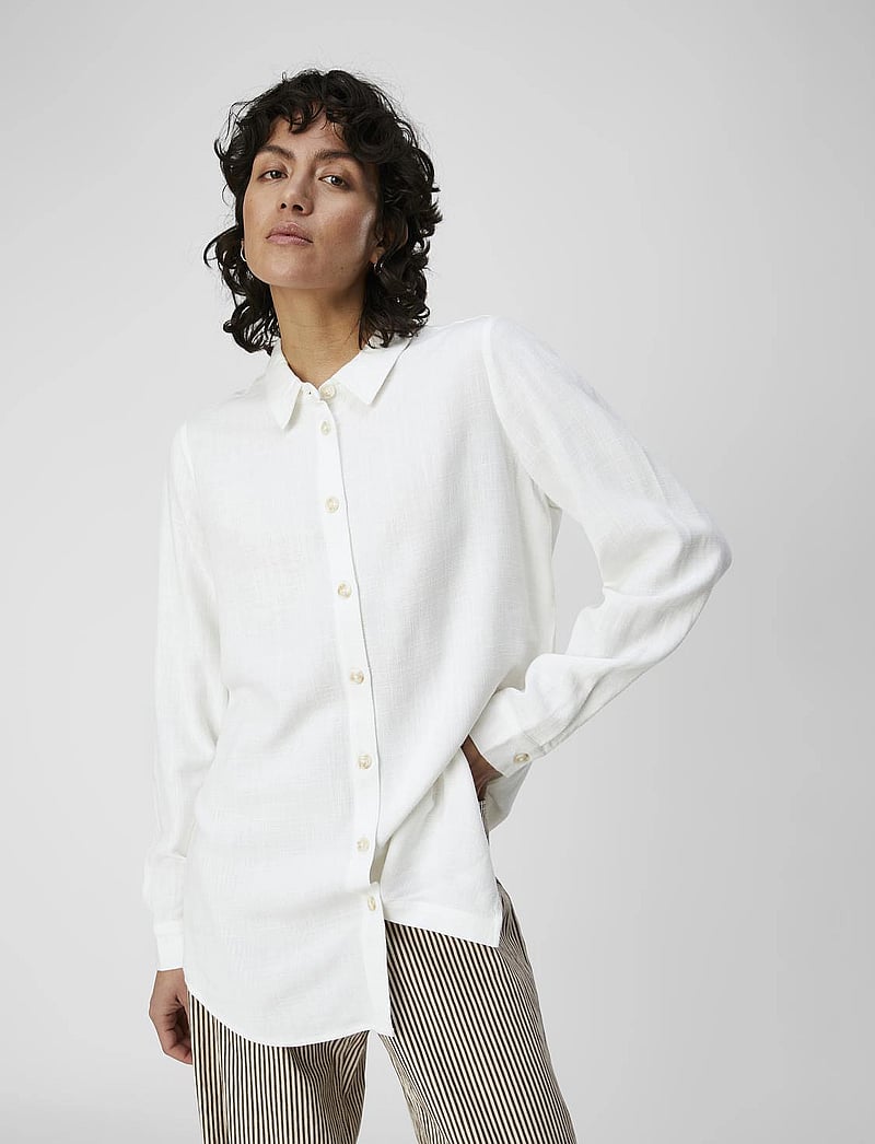 Object - OBJSANNE L/S SHIRT NOOS - cloud dancer - 0