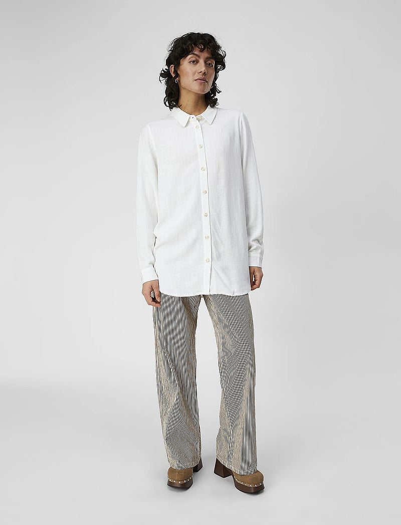 Object - OBJSANNE L/S SHIRT NOOS - cloud dancer - 4