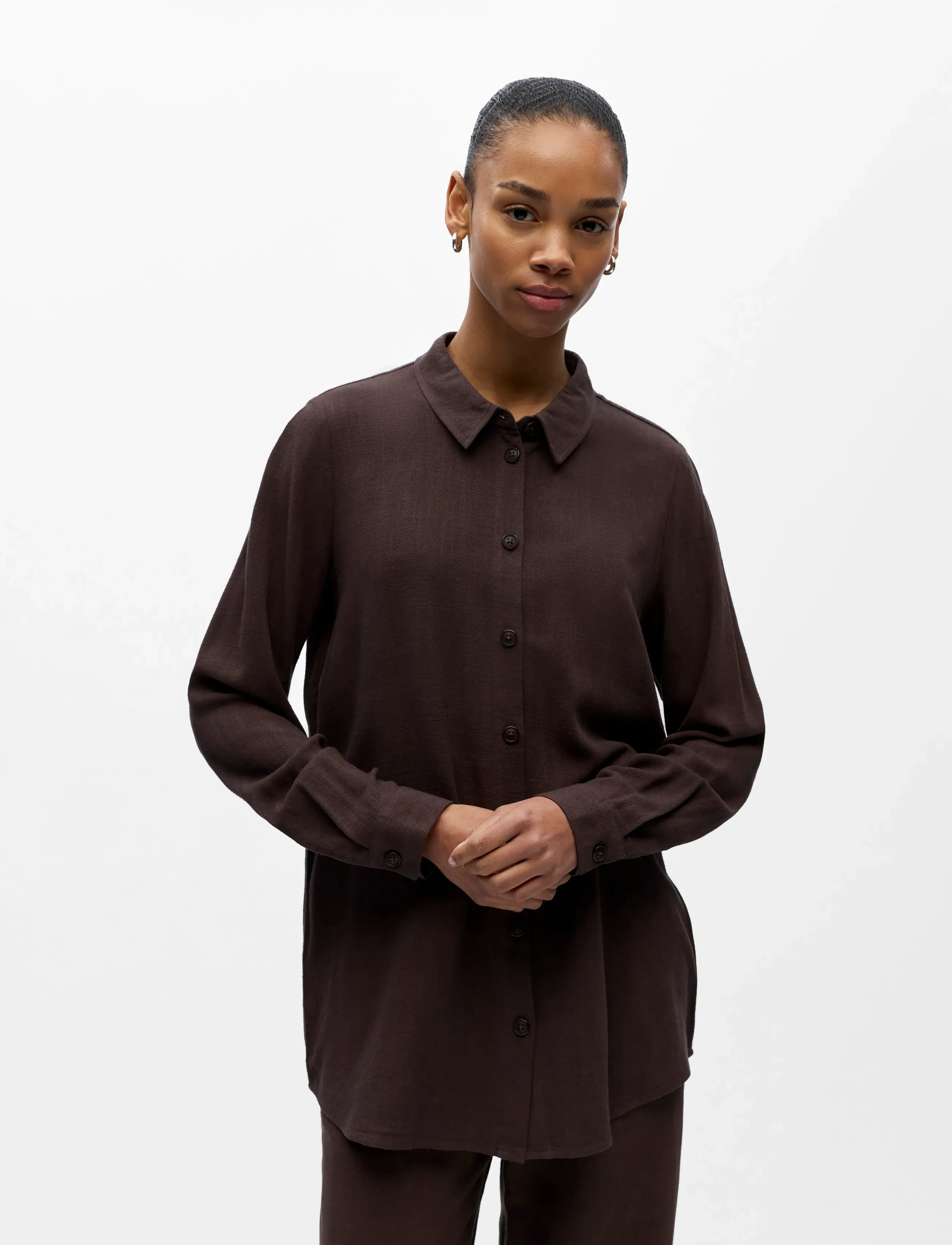 Object OBJSANNE L/S SHIRT NOOS - Shirts - SEAL BROWN / brown
