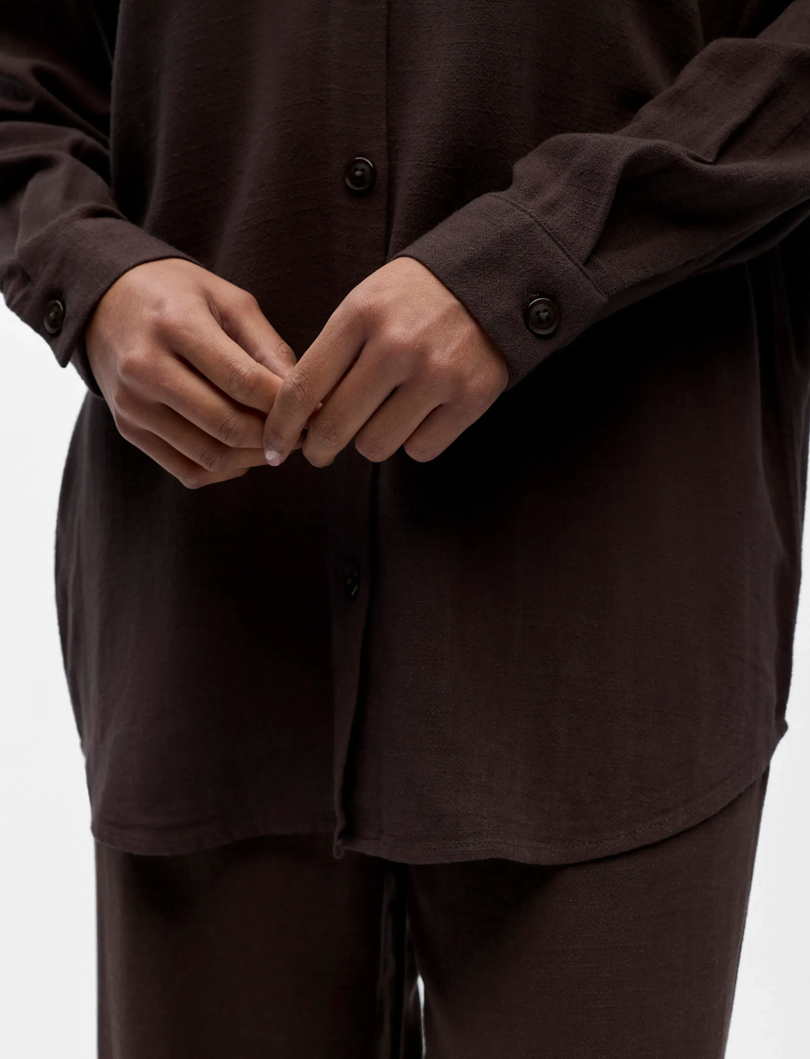 Object - OBJSANNE L/S SHIRT NOOS - seal brown - 3