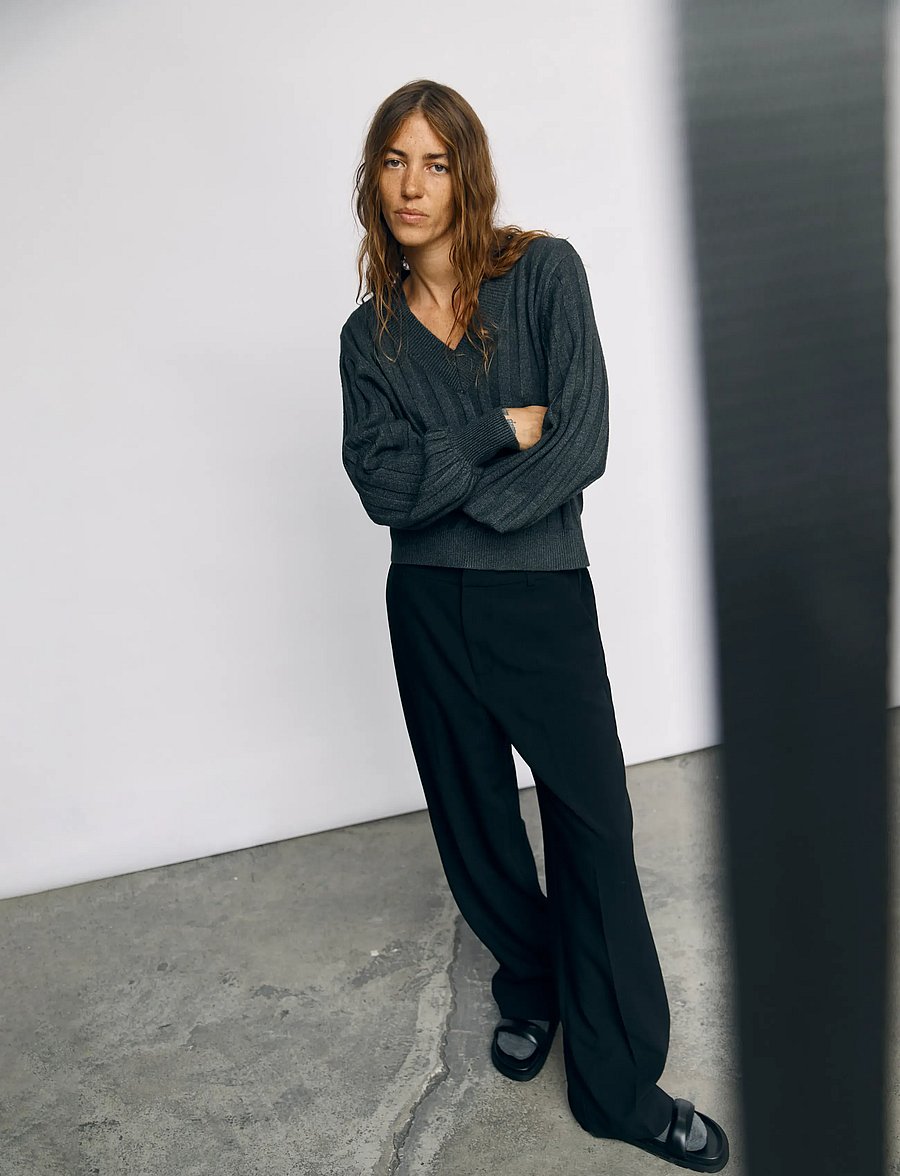 Object - OBJSIGRID HW CASUAL PANT NOOS - pantalons larges - black - 5