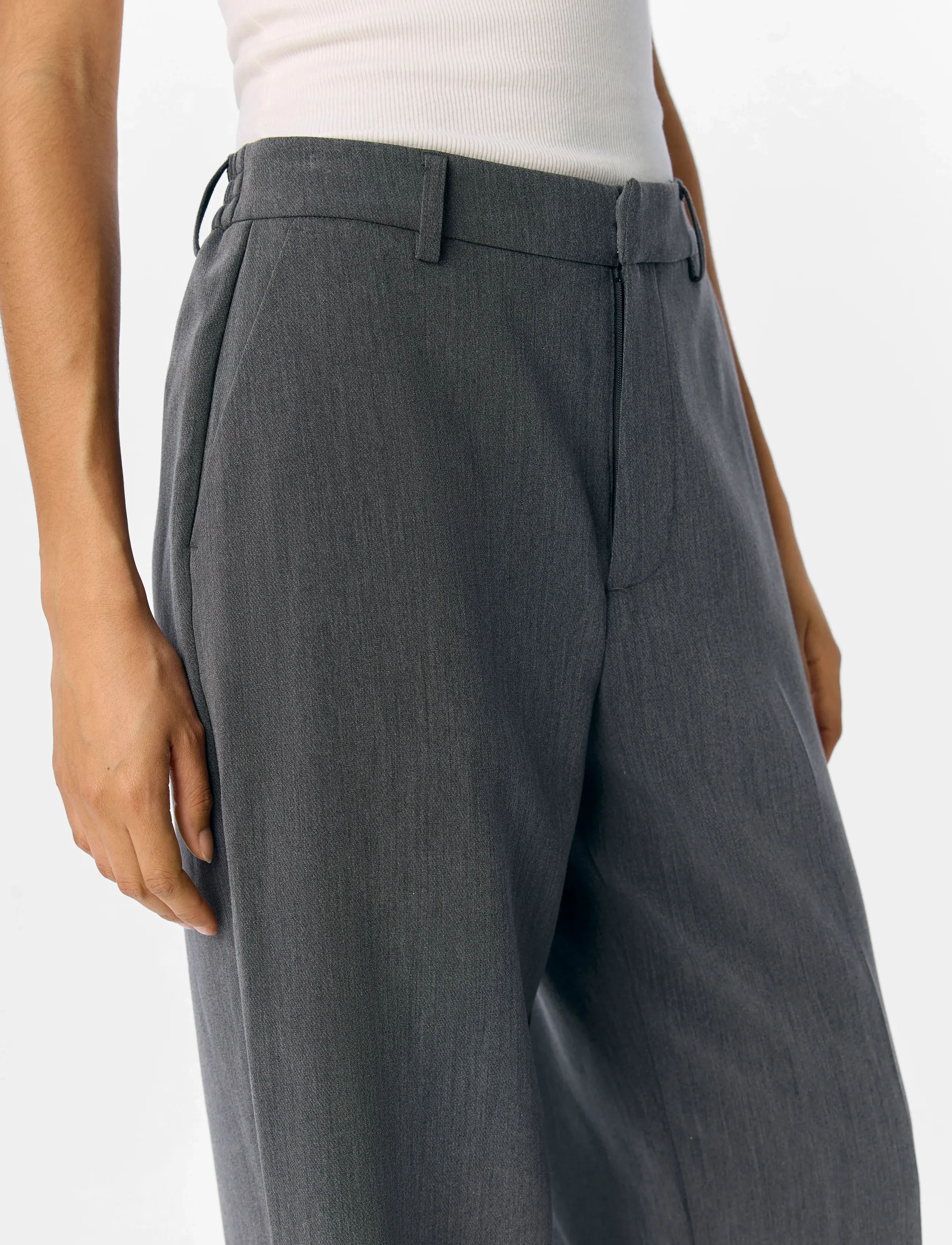 Object - OBJSIGRID HW CASUAL PANT NOOS - vida byxor - medium grey melange - 5