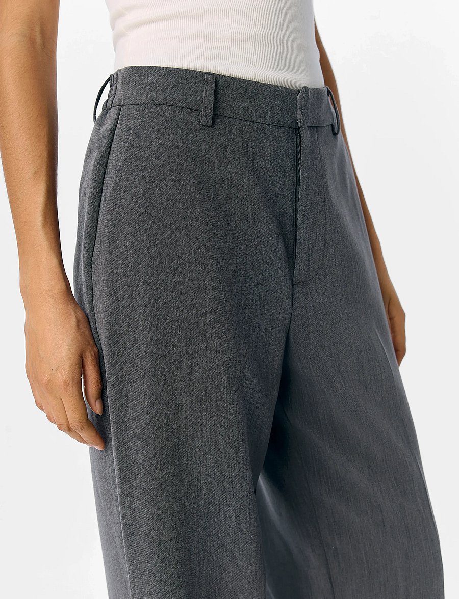 Object - OBJSIGRID HW CASUAL PANT NOOS - laia säärega püksid - medium grey melange - 5
