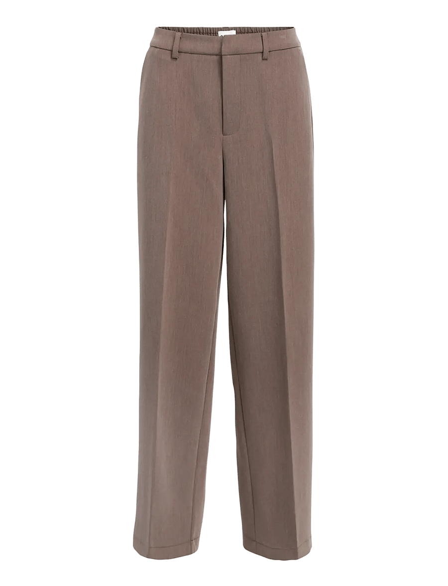 Object - OBJSIGRID HW CASUAL PANT NOOS - hosen mit weitem bein - seal brown - 1