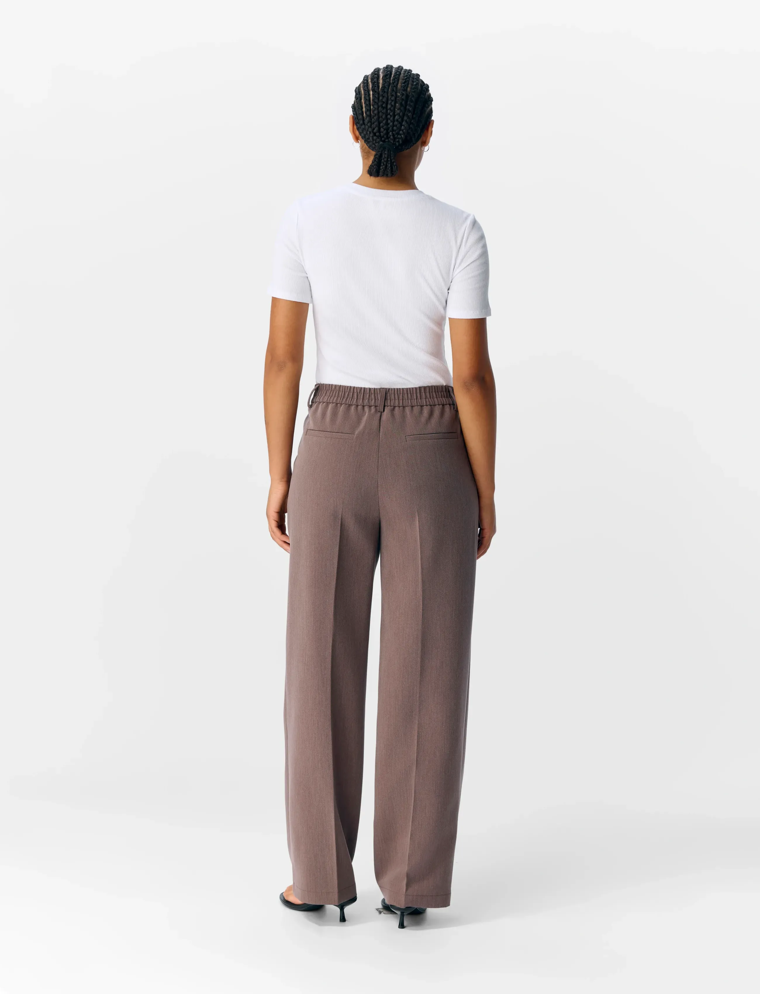 Object - OBJSIGRID HW CASUAL PANT NOOS - laia säärega püksid - seal brown - 2