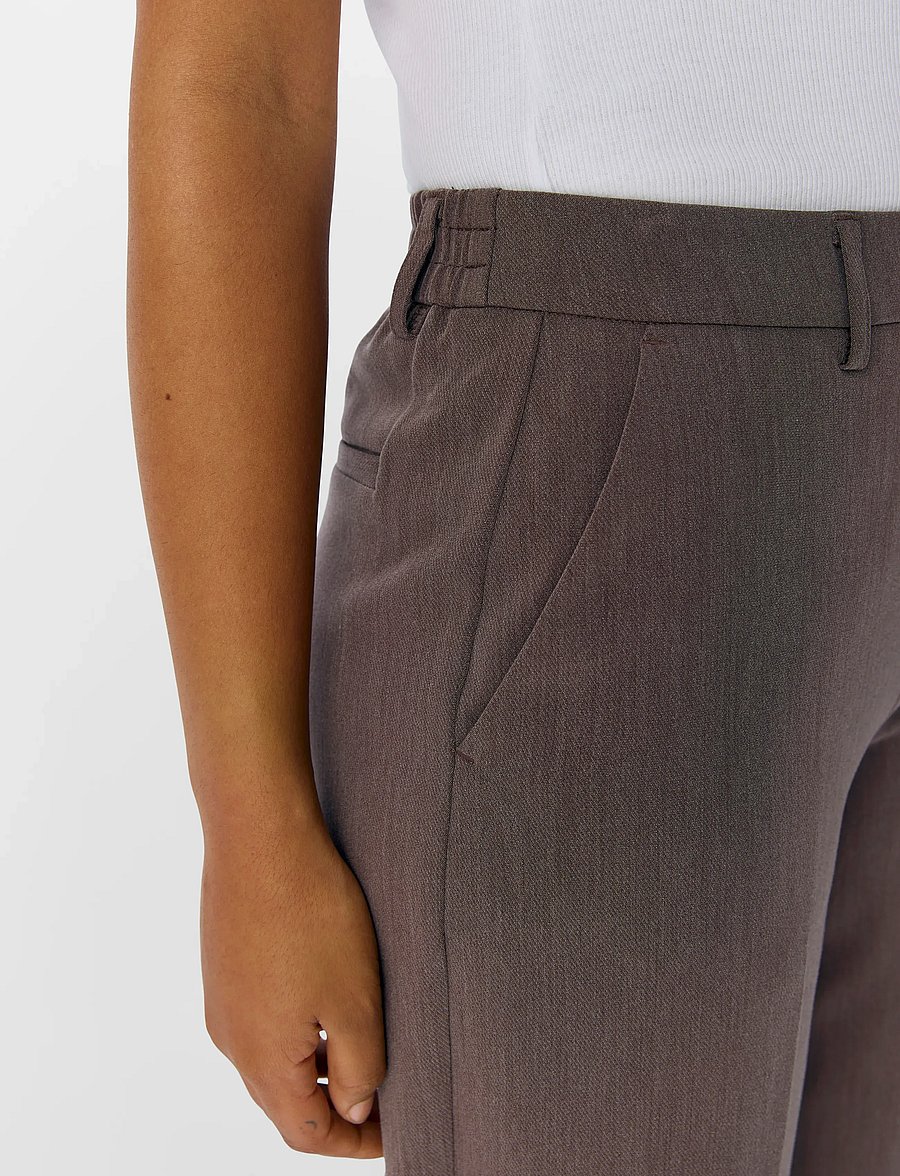 Object - OBJSIGRID HW CASUAL PANT NOOS - hosen mit weitem bein - seal brown - 3